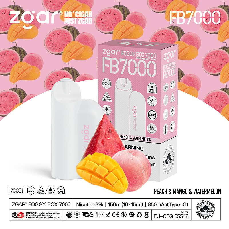 ZGAR FOGGY BOX 7000 Puffs 2% Nicotine Rechargeable Disposable Pod