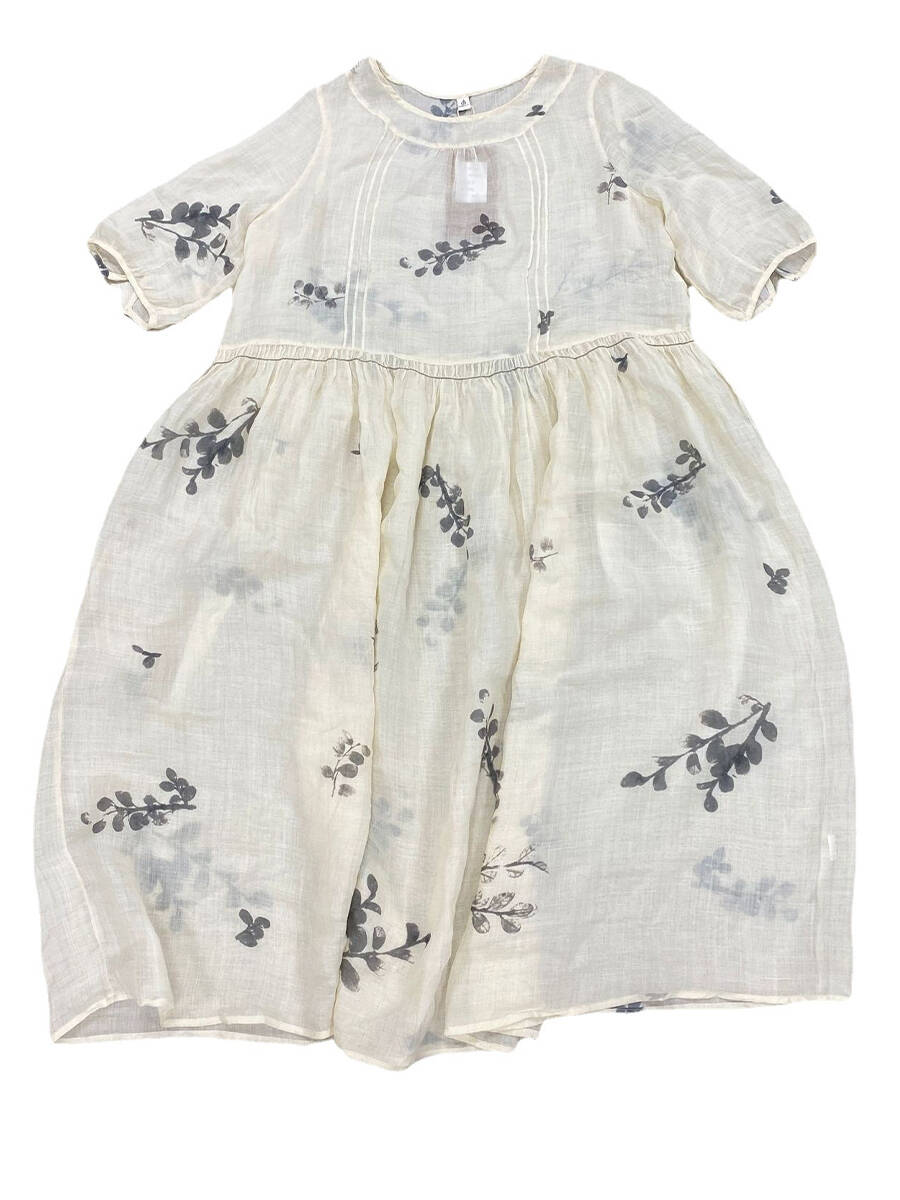 🔥Summer Arrivals🌟Women's Vintage Floral Print Pocket Cotton and Linen Dress