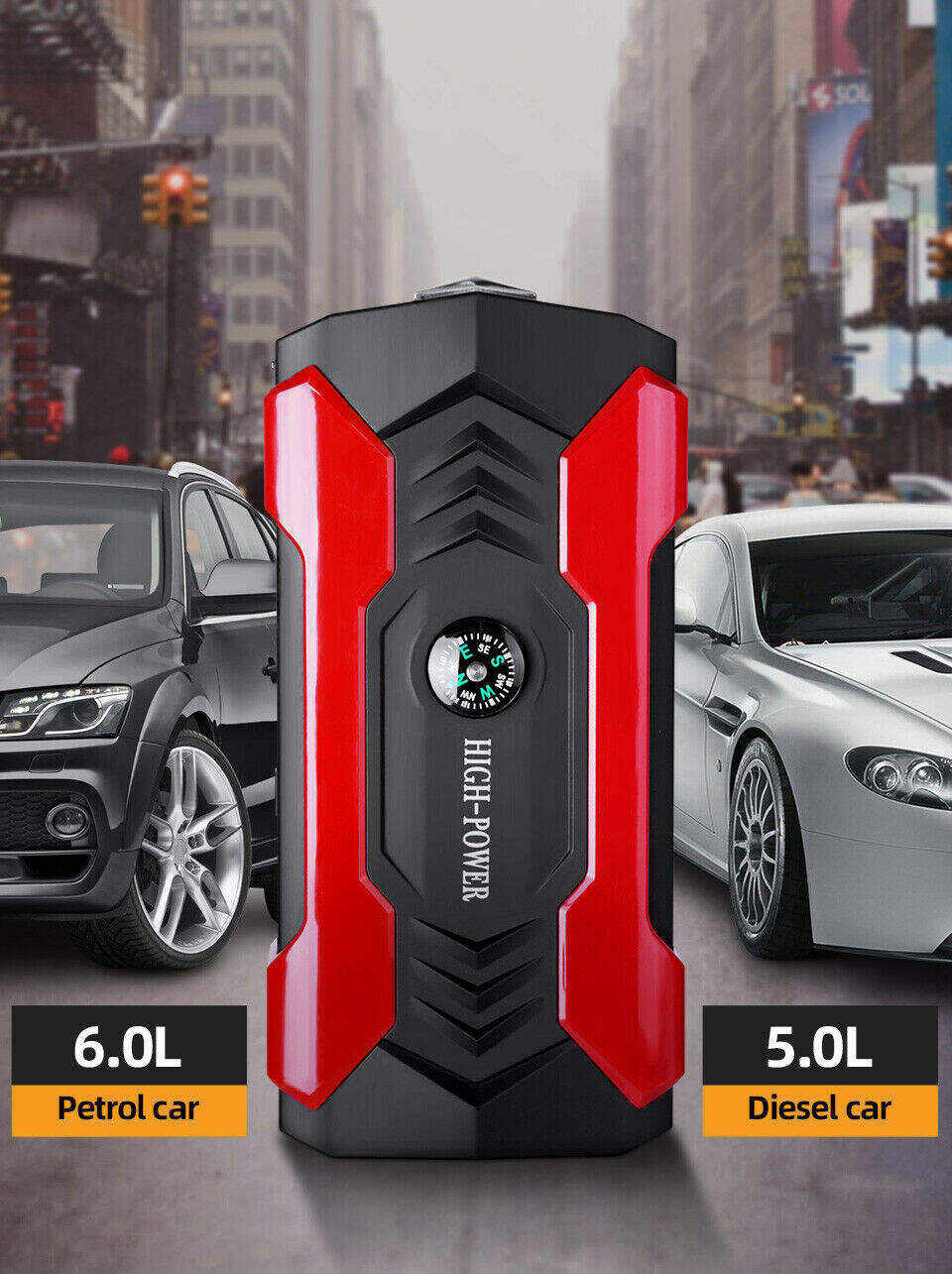 12 Volt Jump Starter 99800mAh Portable Charger Power Bank with LED Flash Light