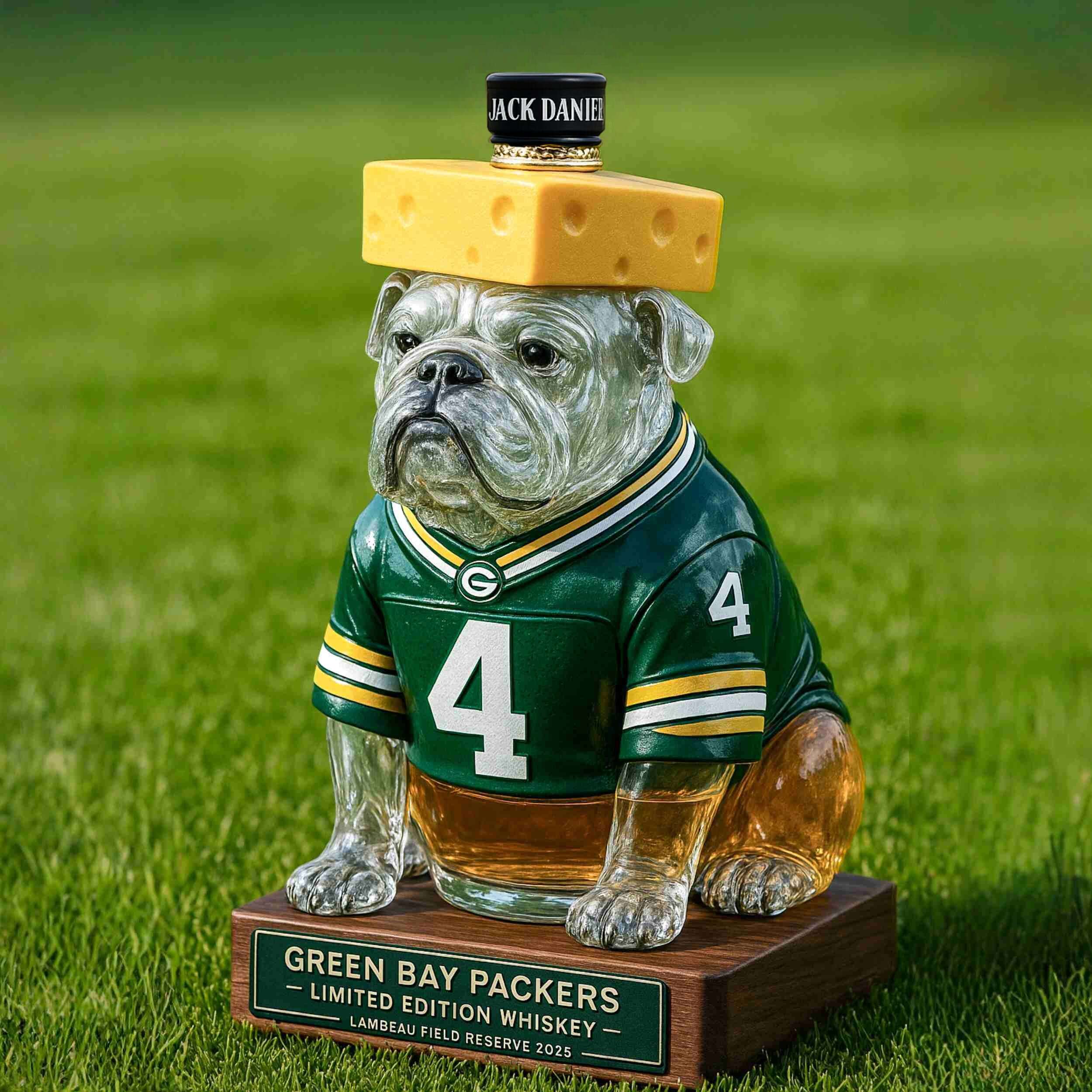 Green Bay Packers Bulldog Whiskey Bottle