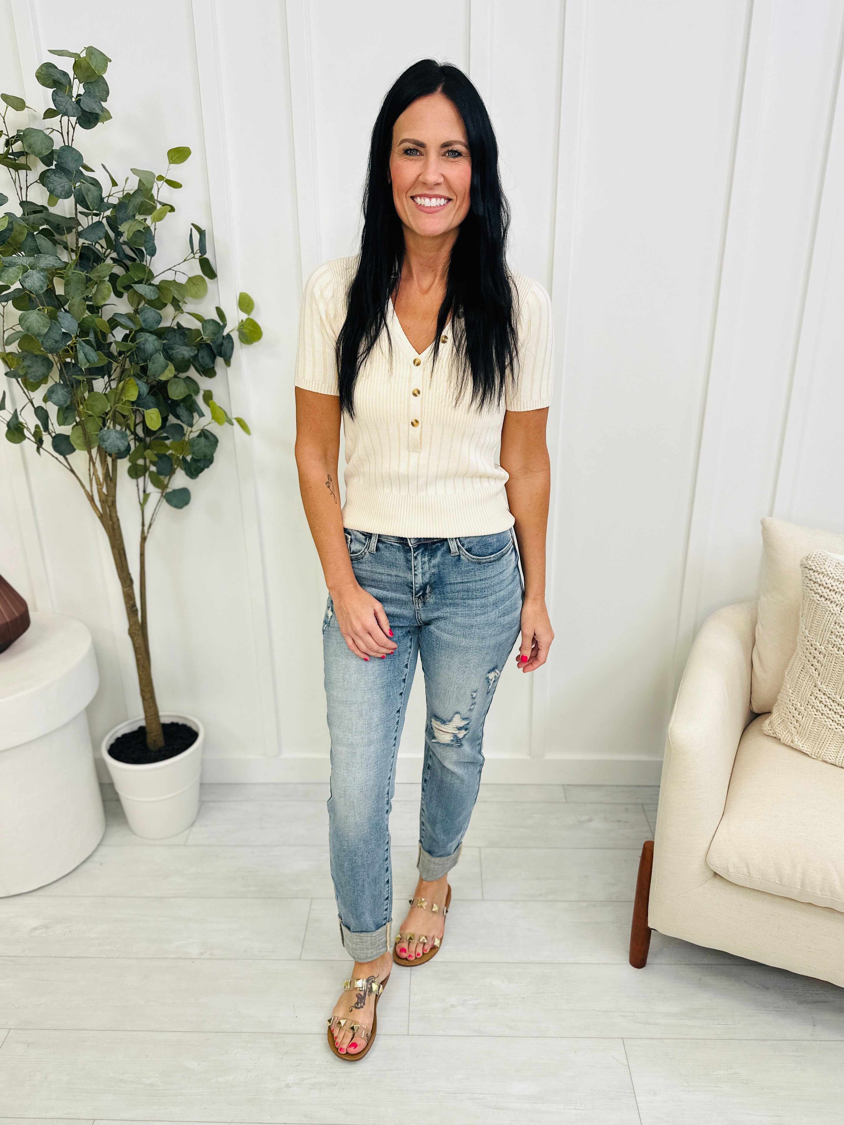 REG/CURVY Long Lost Boyfriend Mid Rise Long Inseam Boyfriend Jeans