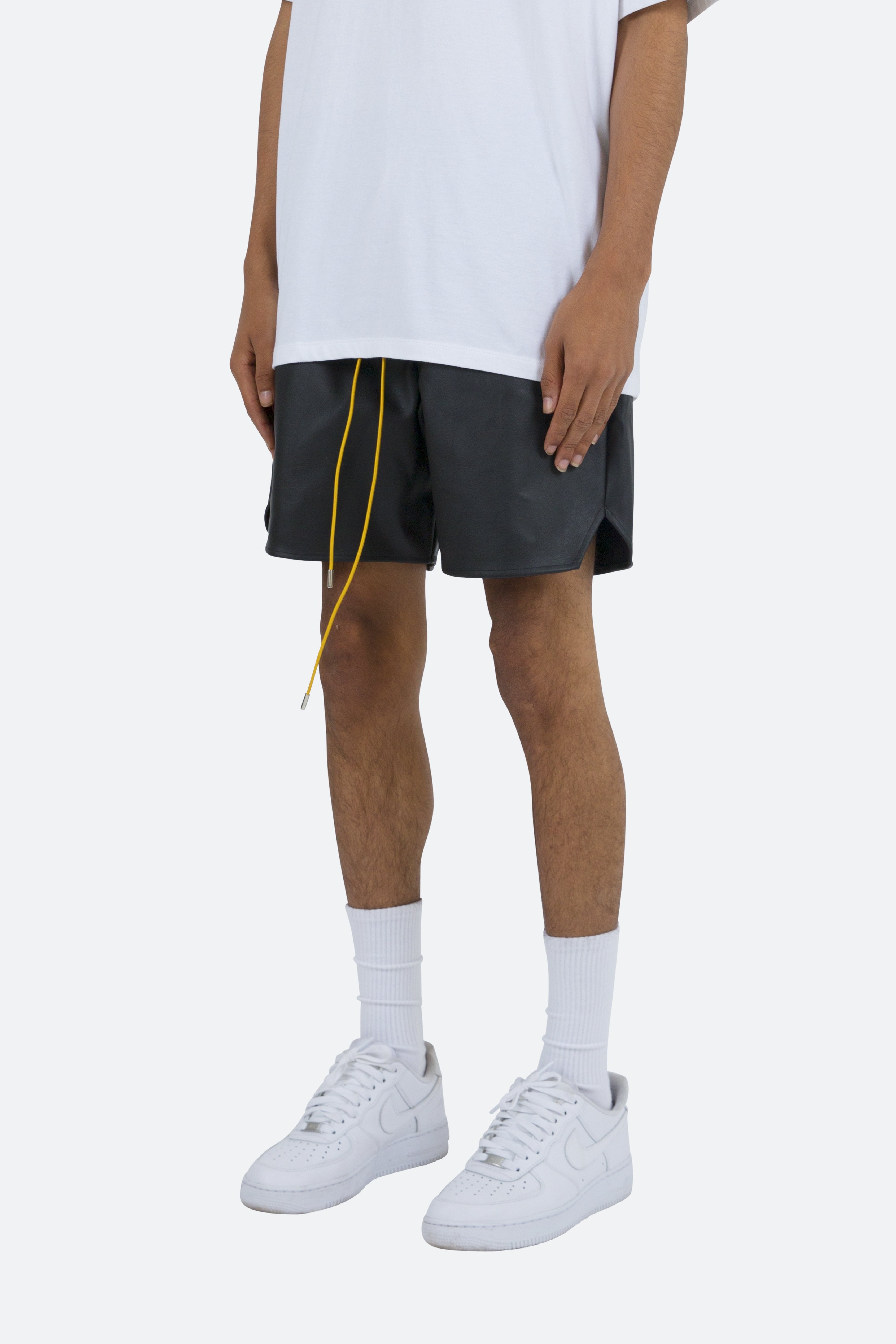Leather Basketball Shorts - Black