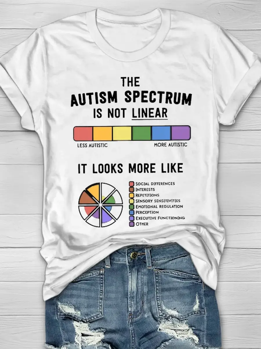 The Autism Spectrum Is Not Linear Art Print T-shirt