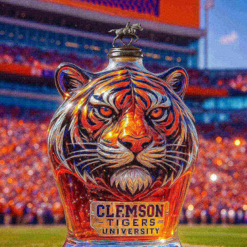 Clemson Tigers Whiskey Bottle