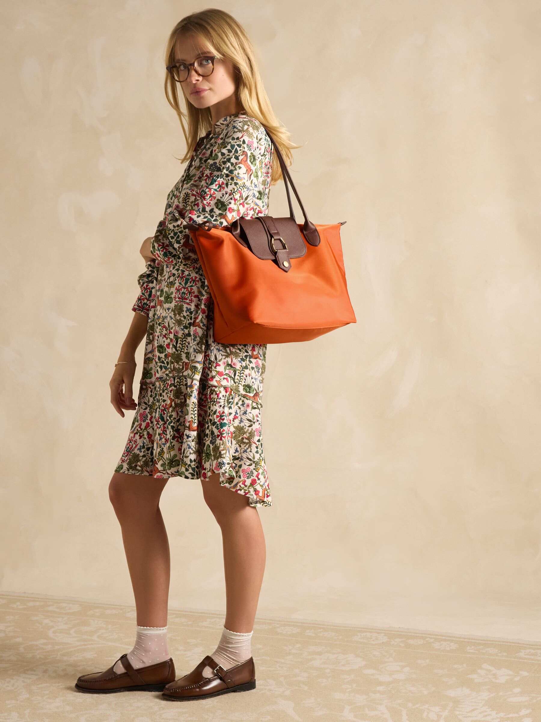 Edie Orange Shopper Bag