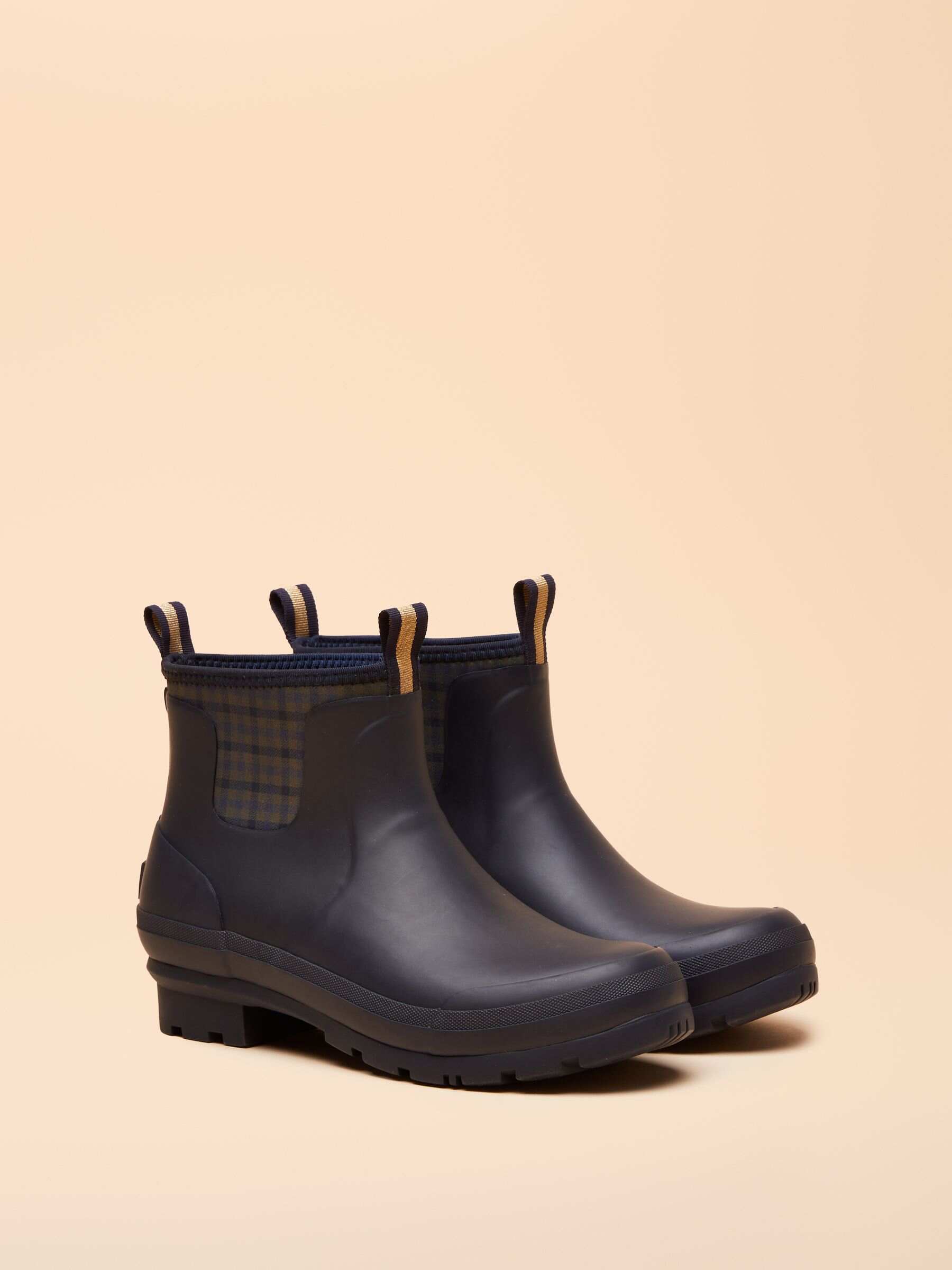 Foxton Navy Blue Neoprene Lined Ankle Wellies