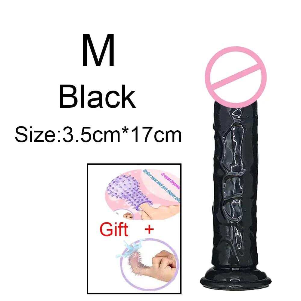 Transparent Jelly Dildo – Large Suction Cup Dildo in 5 Colors for Anal & Vaginal Play