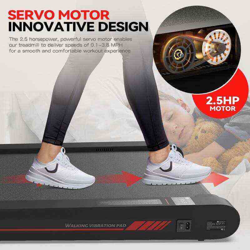 Walking Vibration Pad P1,Vibrating Plate, Remote Control & APP, Lightweight Under Desk Treadmills For Home & Office,Servo Motor Technology, 3 in 1 Portable Walking Pad Treadmill, 22 Lbs Fitness Equipment