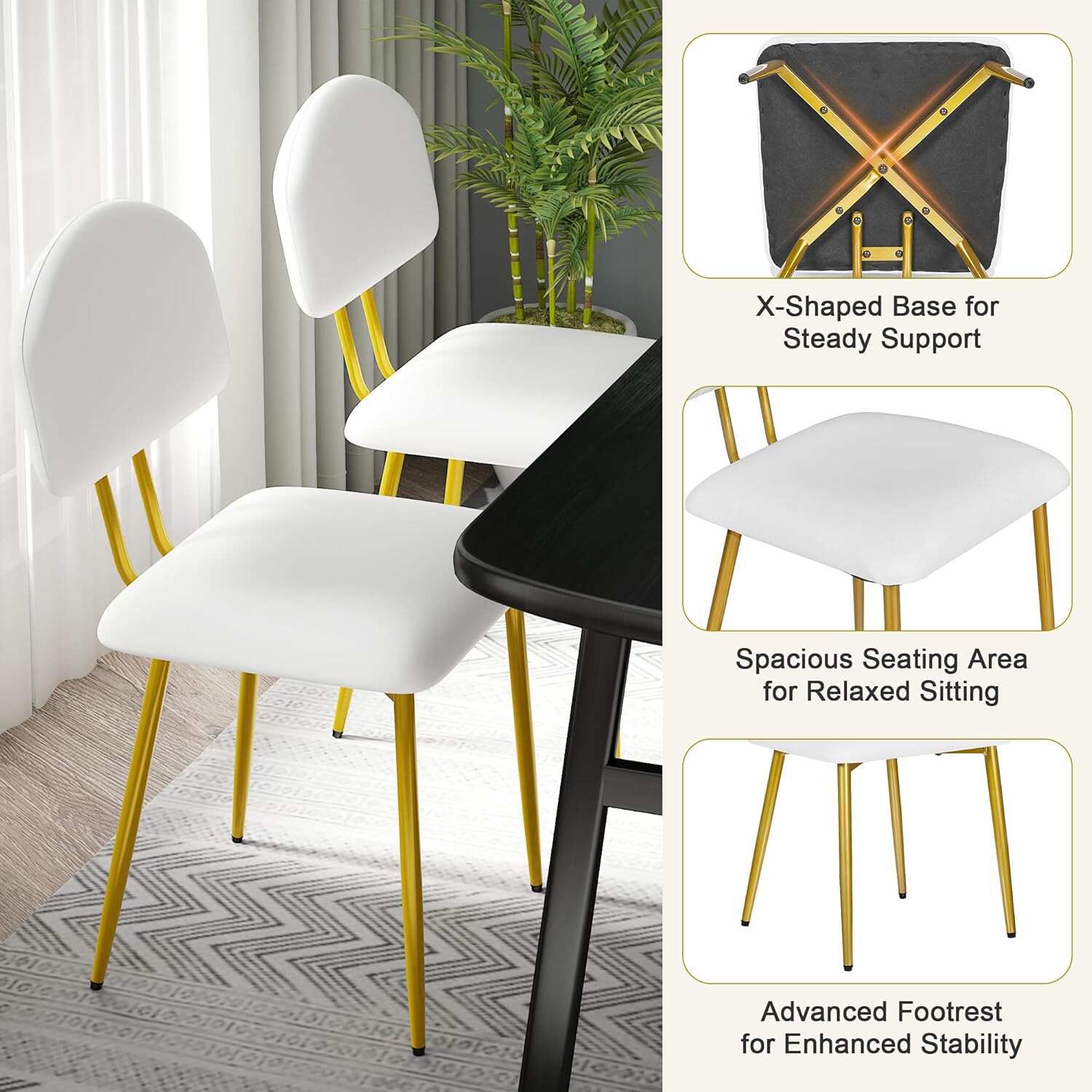 VECELO Dining Chairs Set of 2