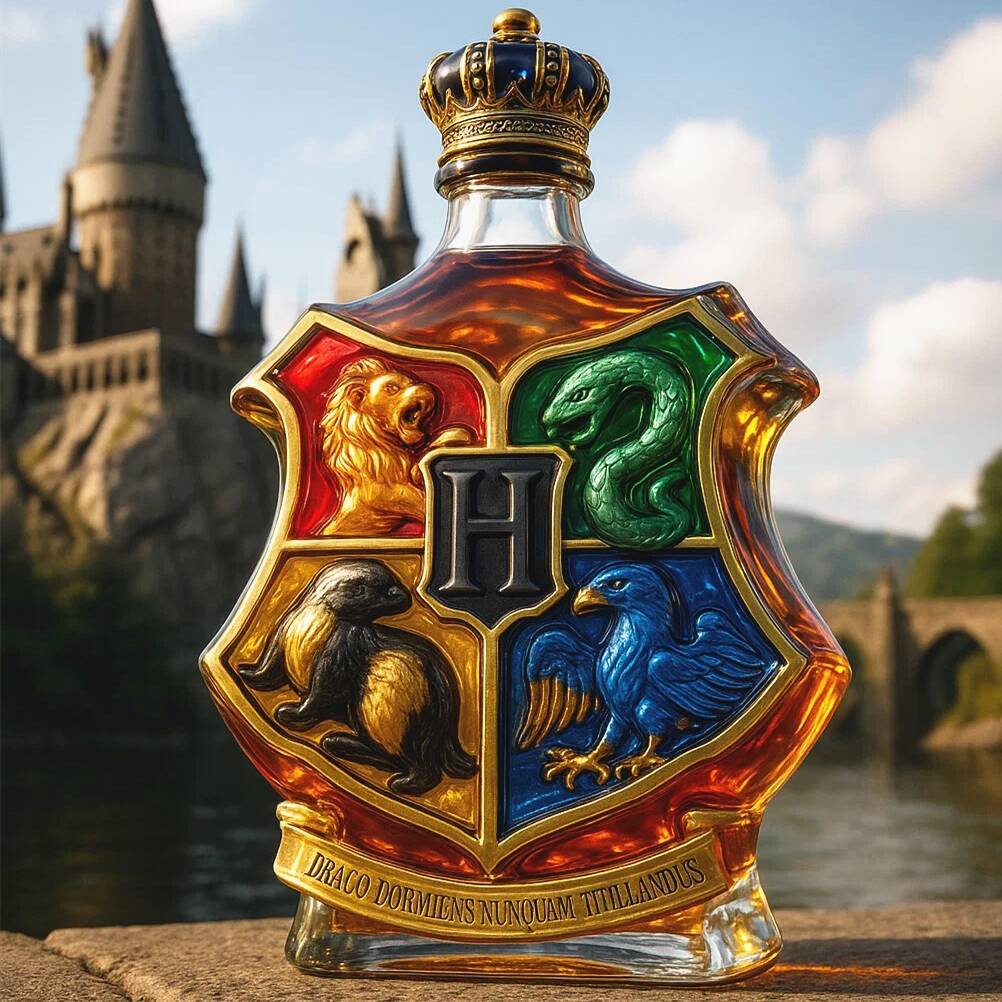 Hogwarts House Crest Whiskey Bottle