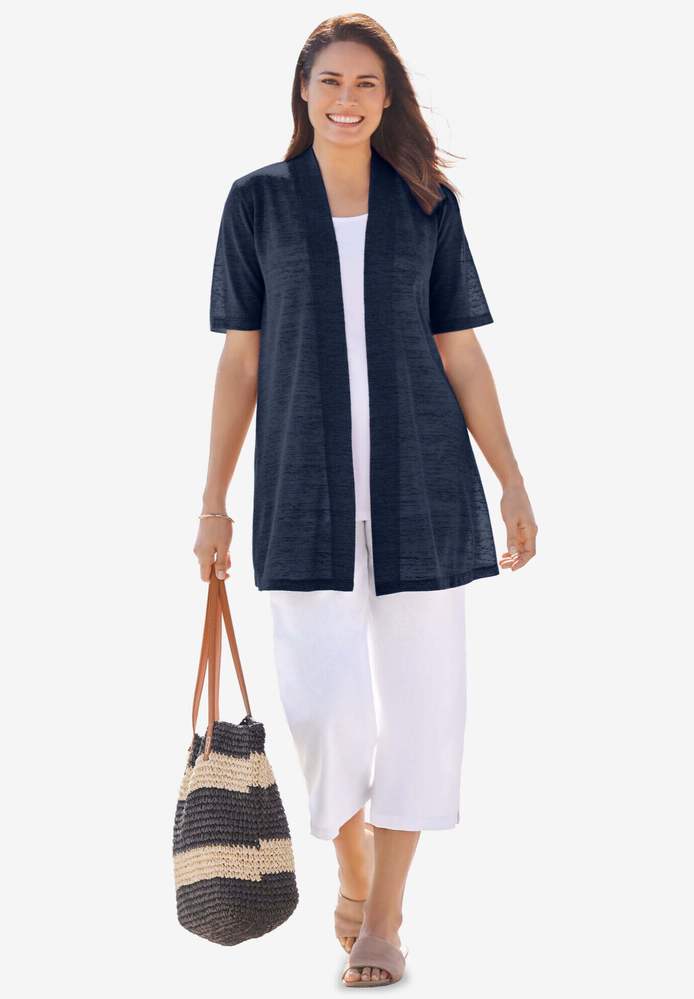 Lightweight Open Front Cardigan