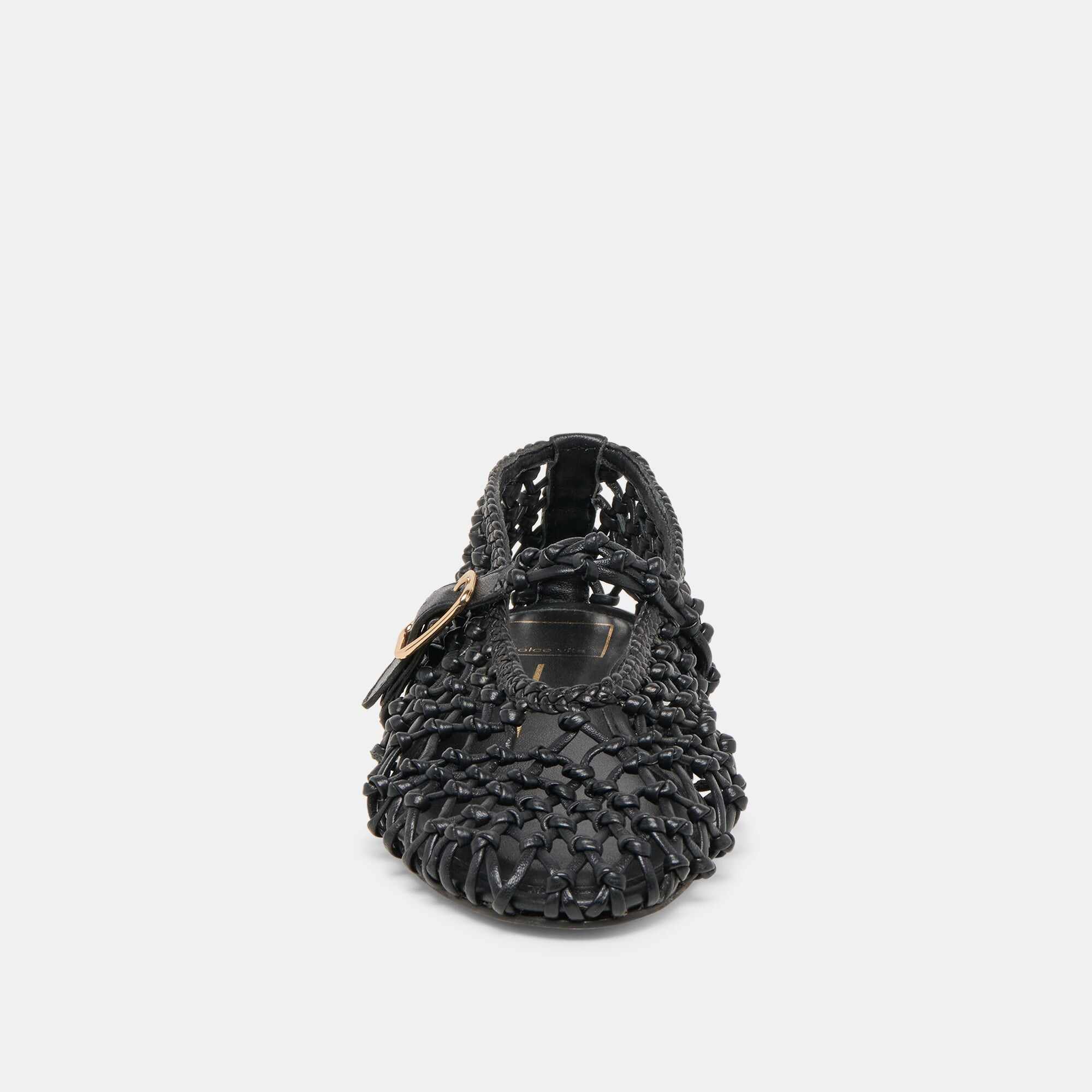 CLAIR BALLET FLATS BLACK WOVEN LEATHER