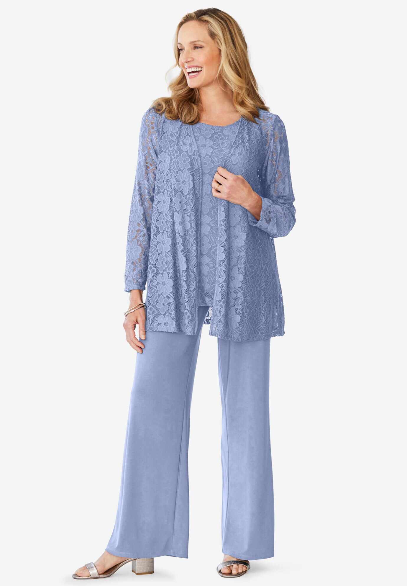 3-piece Lace Jacket/Tank/Pant Set