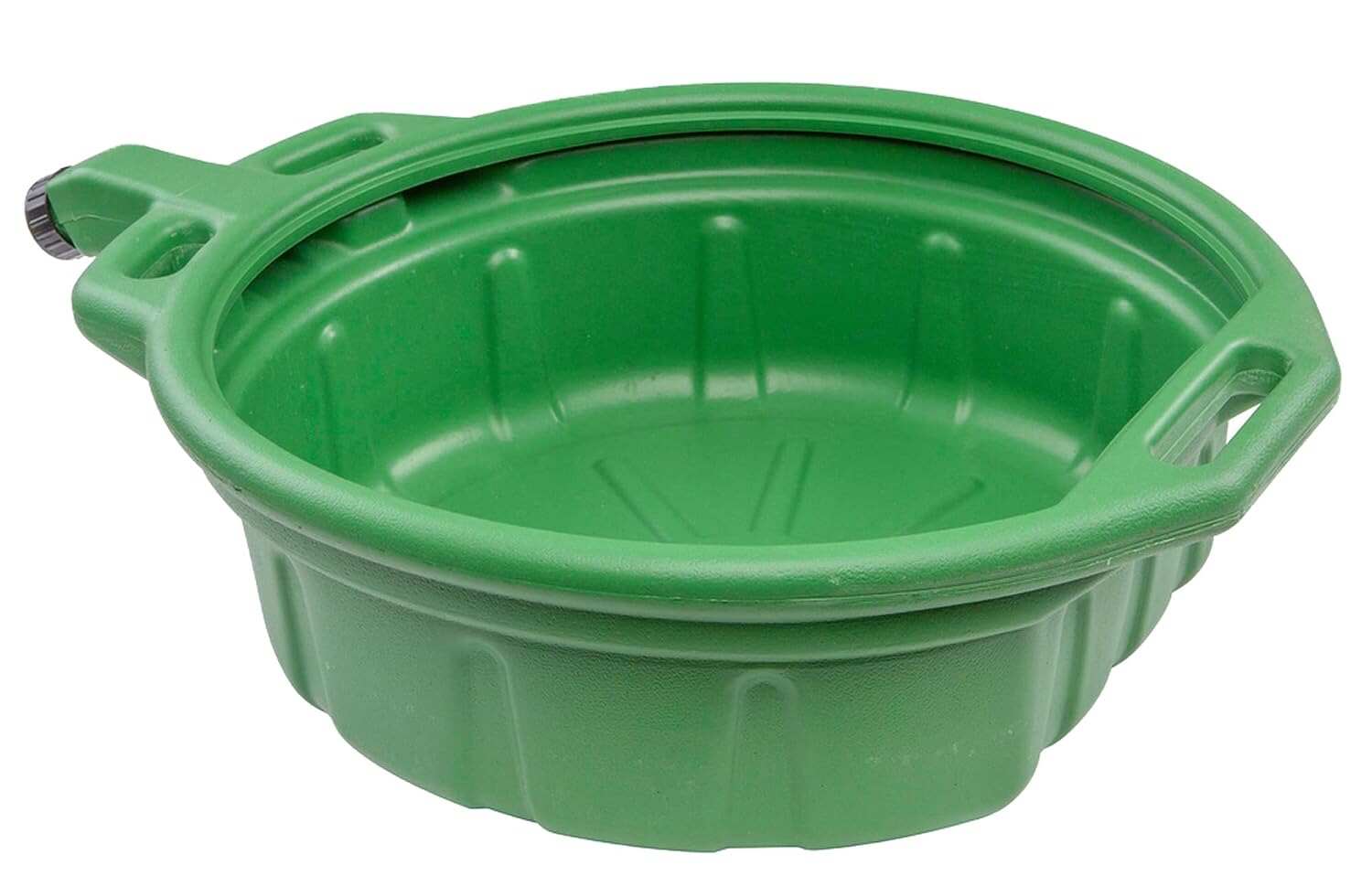 Groz Antifreeze Drain Pan, 4.25 Gallon / 16 Liter Green HDPE Coolant Catch Pan with Anti-Splash Lip, Baffles, Large Handle and Anti-Spill Spout Cap for Auto Shops and Garages (41961)