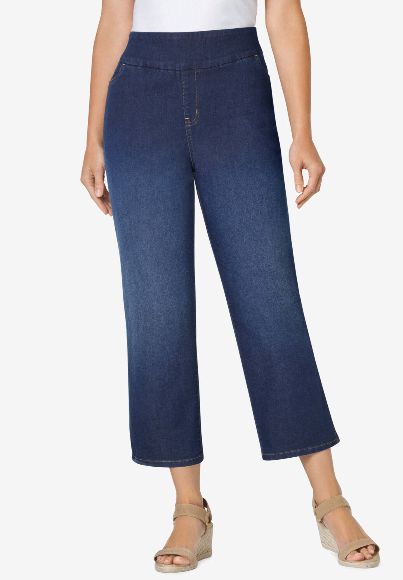 Flex-Fit Pull-On Denim Capri