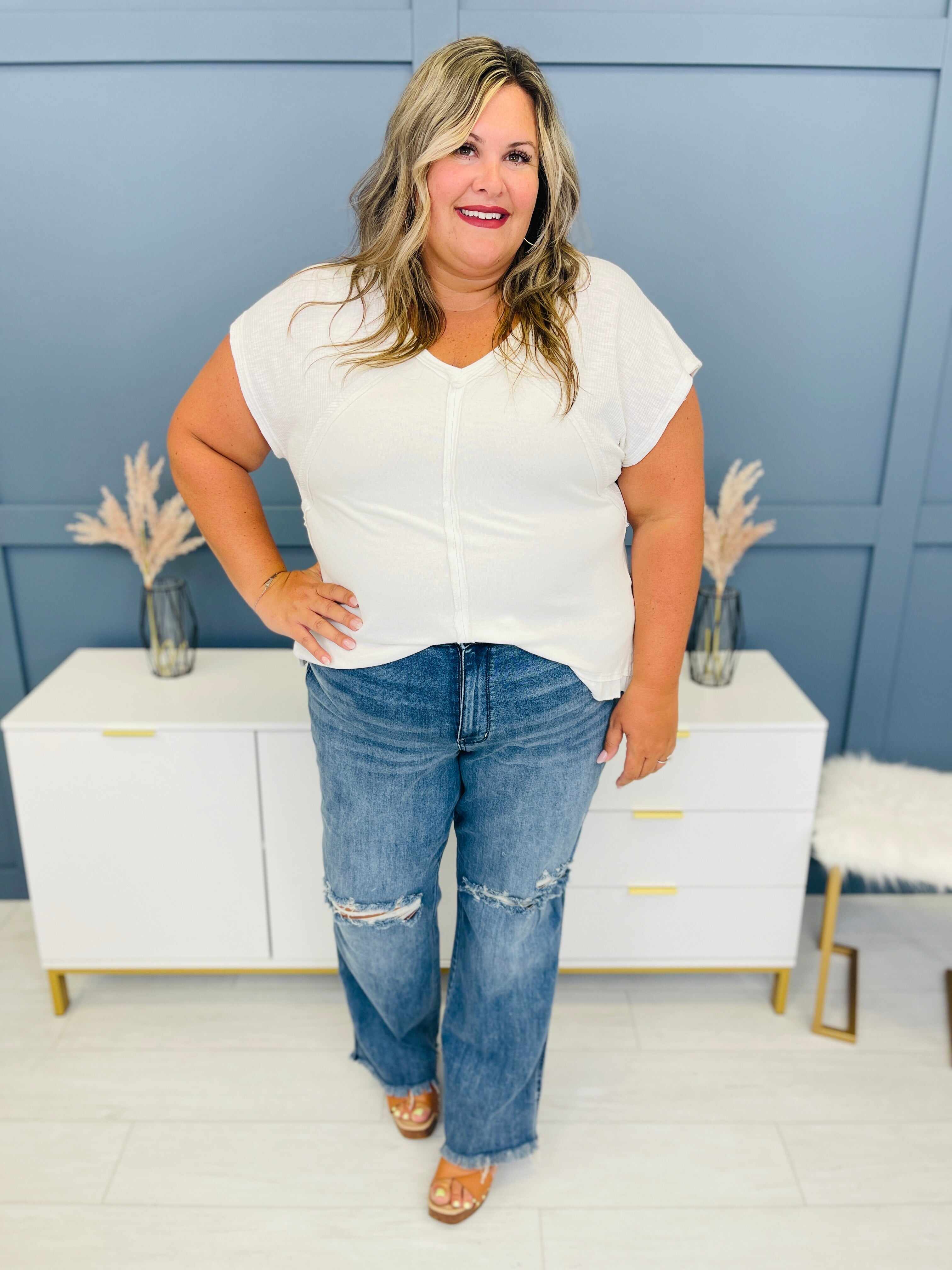 REG/CURVY Straight Up Wide Leg Straight Jeans