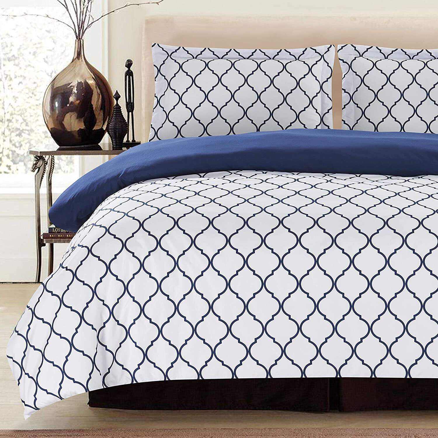 Duvet Cover Set 1800 Count Egyptian Cotton 3 Piece Luxury Soft 2 Pillow Shams. King Size