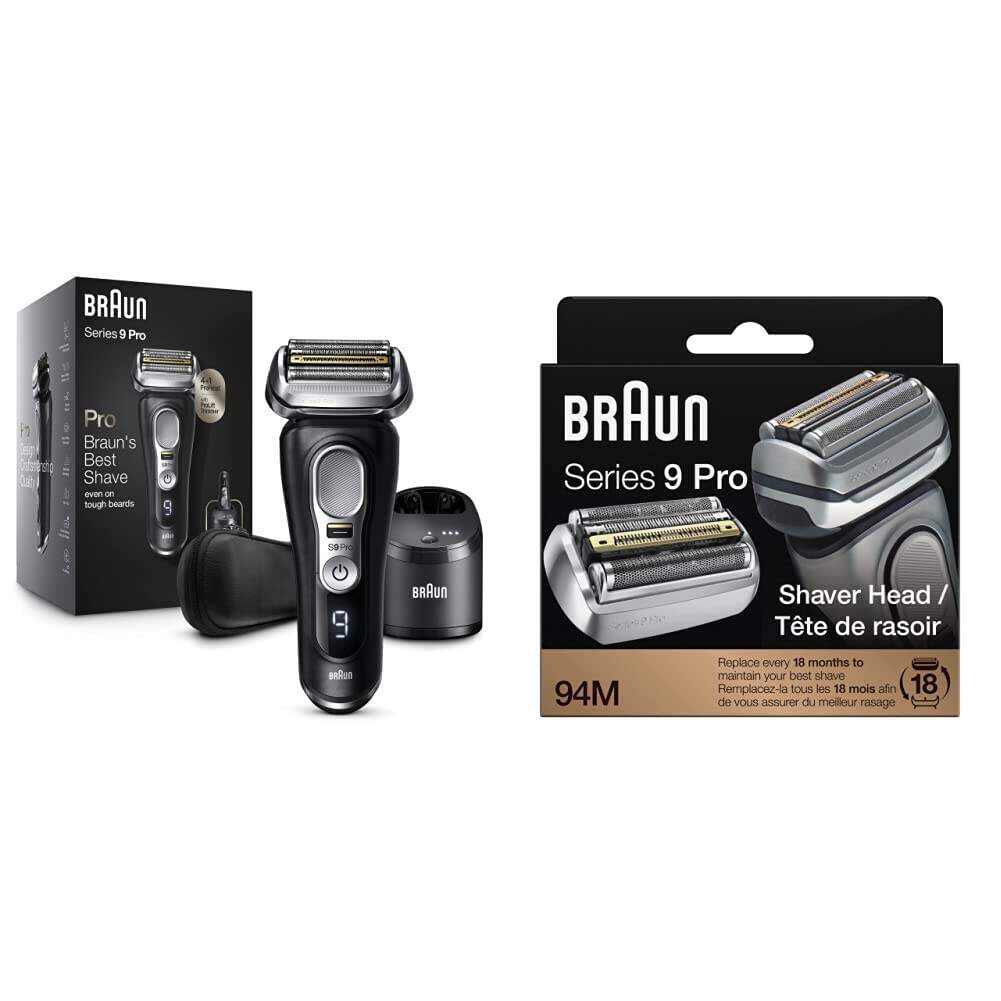 Braun Electric Razor,Waterproof Foil Shaver for Men,Series 9 Pro 9460cc,Wet & Dry Shave,With ProLift Beard Trimmer for Grooming,5-in-1 Cleaning & Charging SmartCare Center Included,Atelier Black