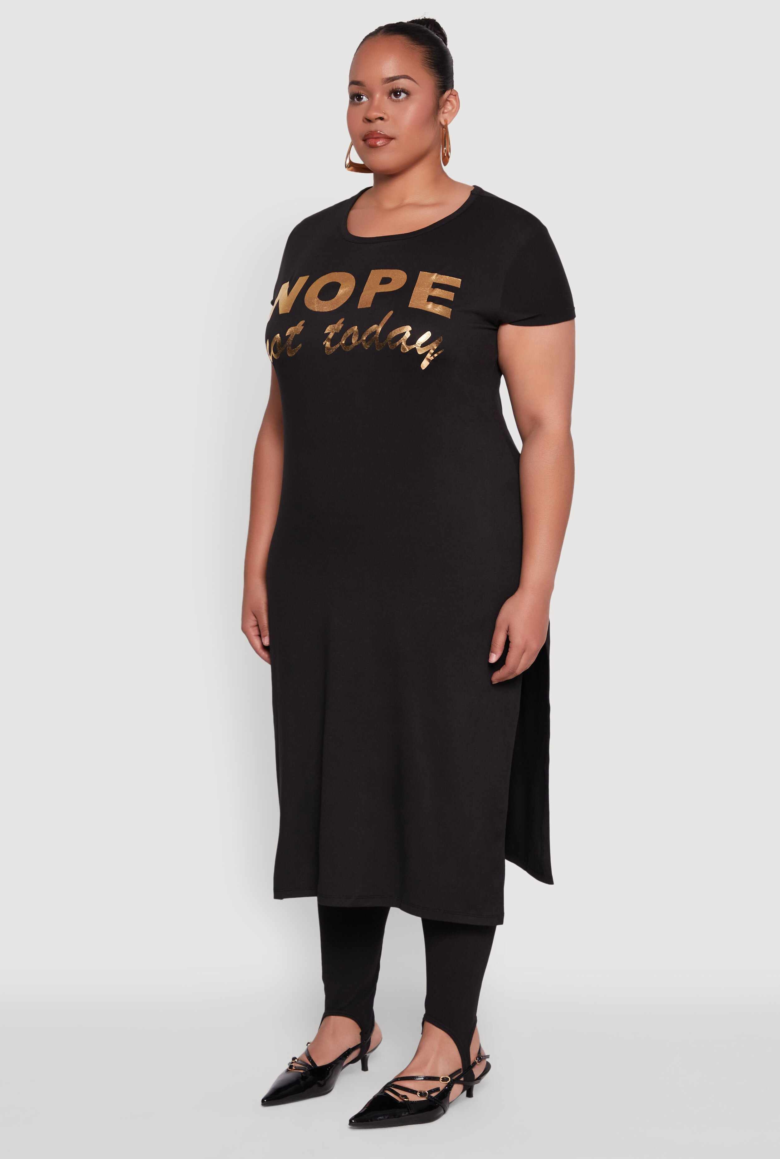 Plus Size Nope Not Today Maxi Top