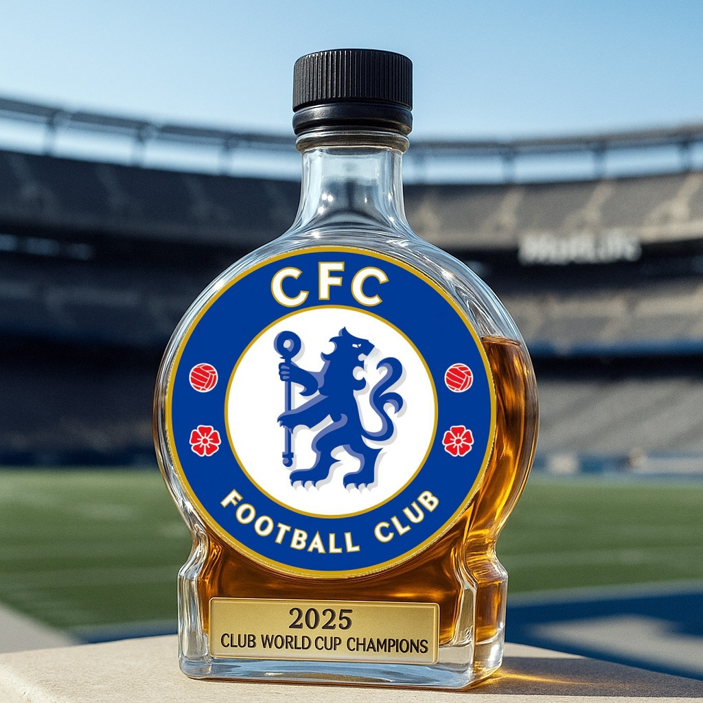 Chelsea 2025 FIFA Club World Cup Champions Whiskey Bottle