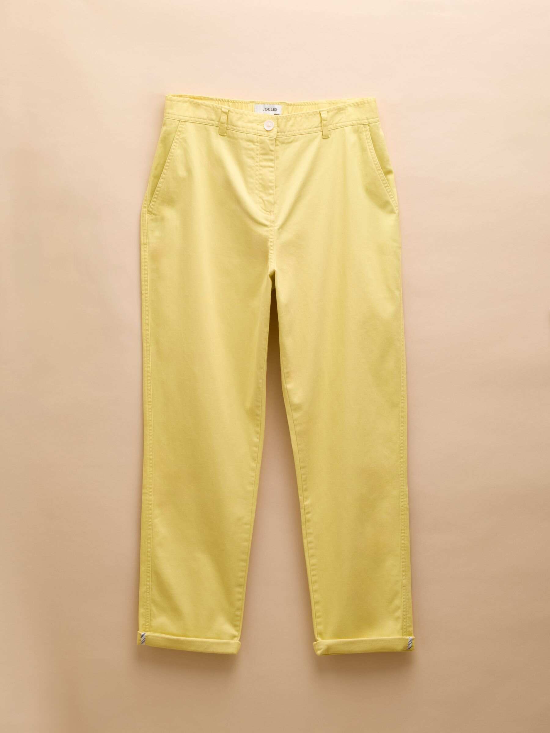 Slim Straight Yellow Chino Trousers