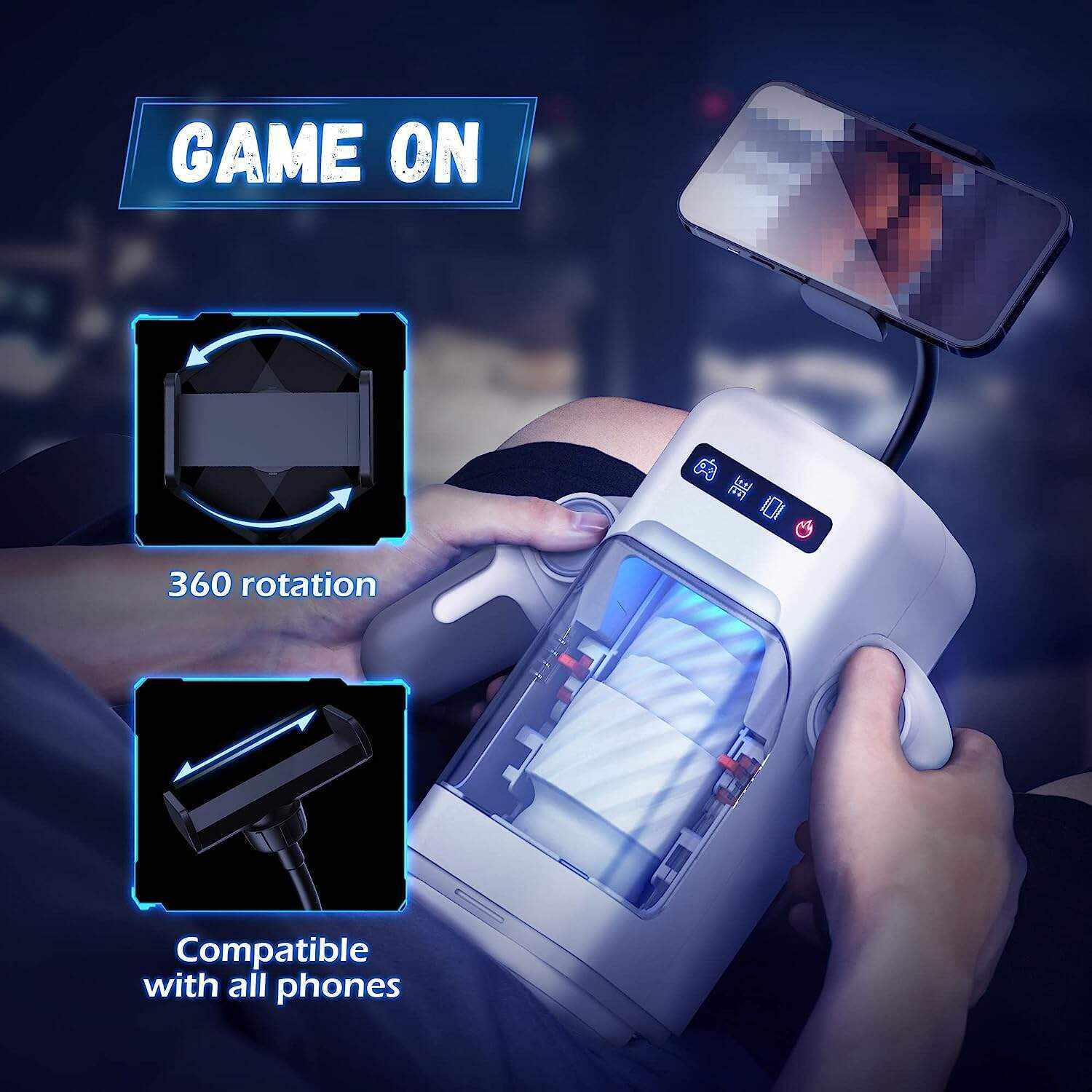Automatic Male Masturbator, AMOVIBE Male Masturbators Cup with 10 Thrusting & Vibration Modes, Sex Toys for Men with Heating Function, Automatic Stroker with Phone Holder, Adult Sex Toys & Games