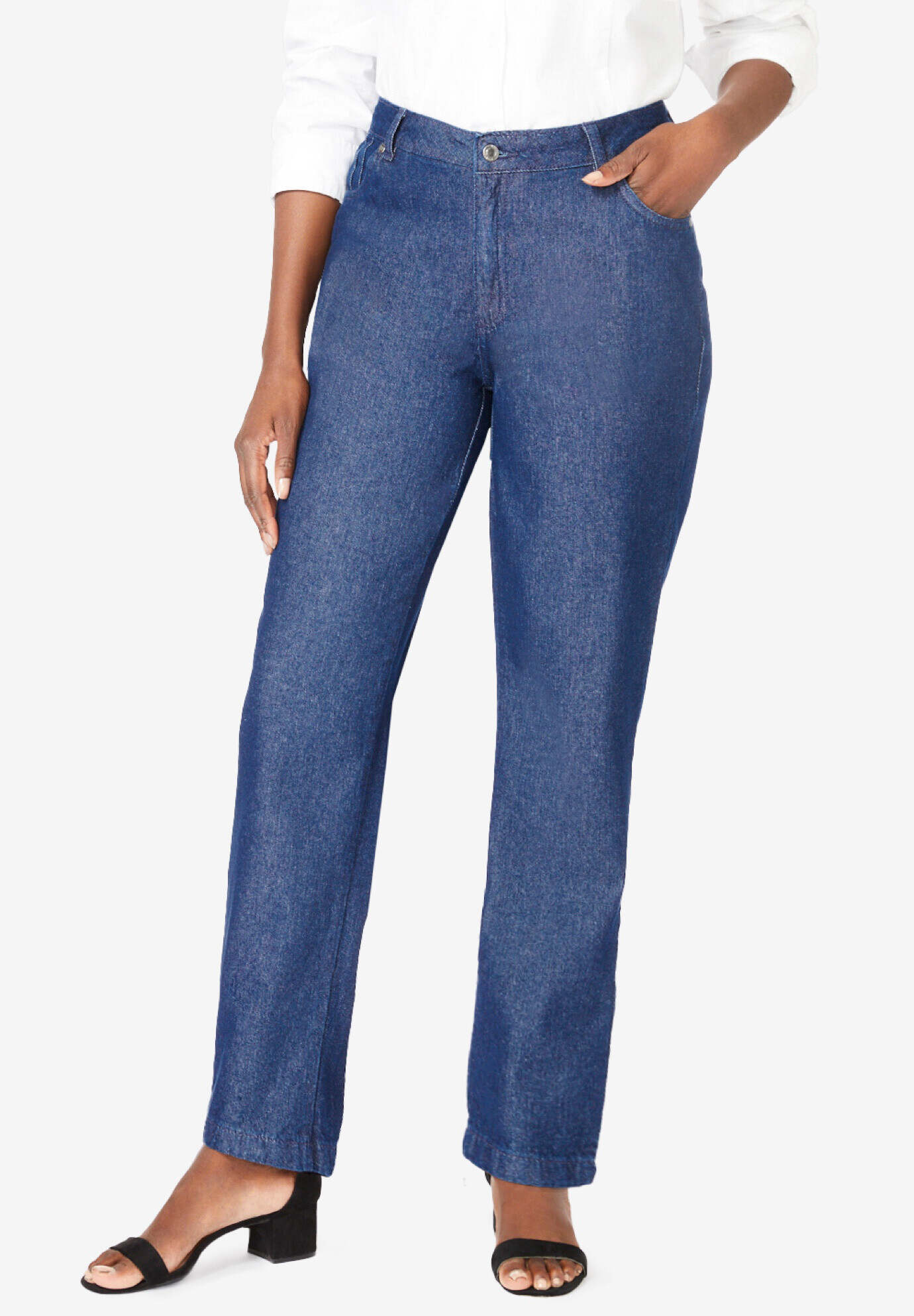 Classic Cotton Denim Straight-Leg Jean