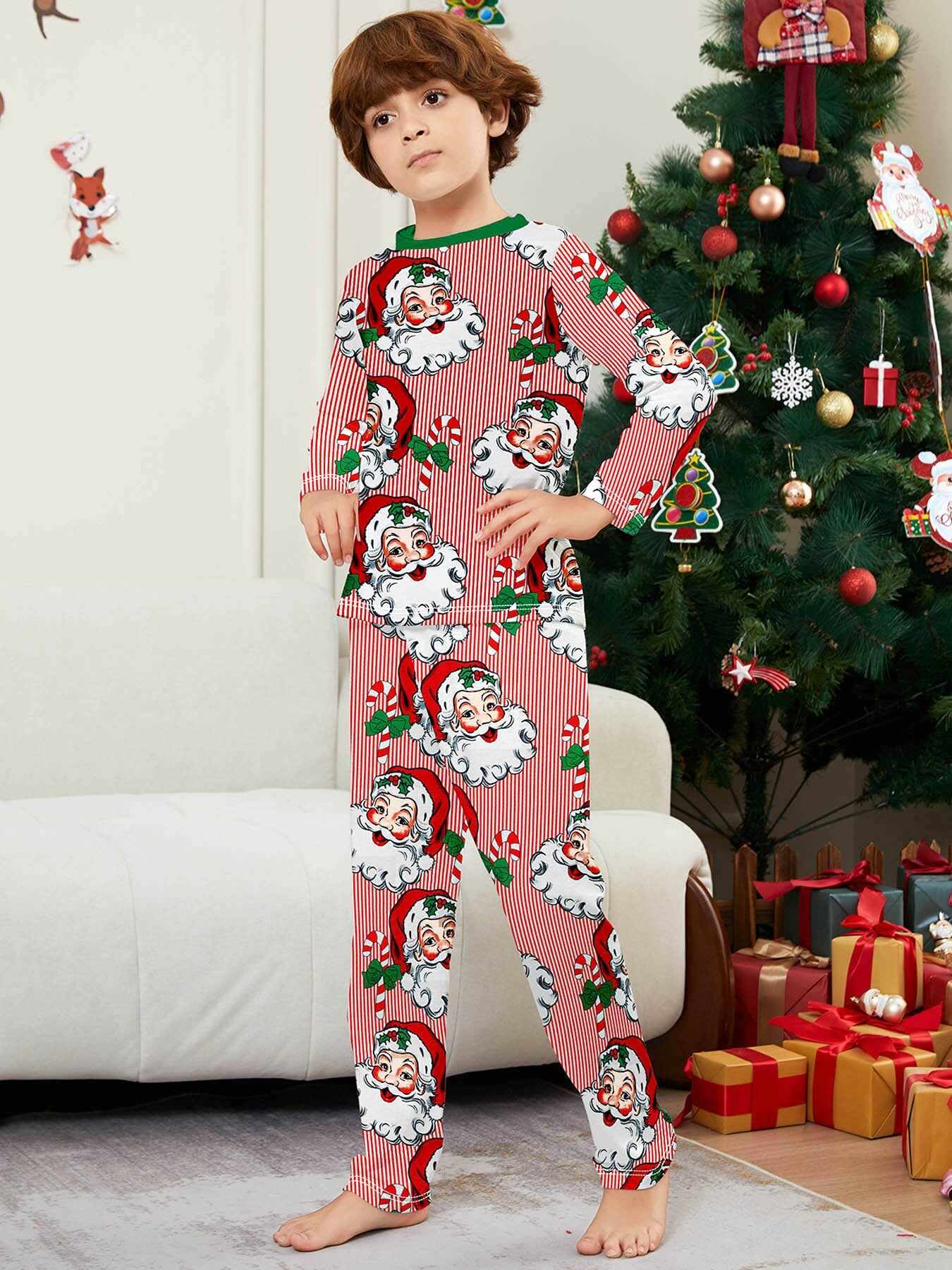Family Christmas Pajamas Adult's Kid's Xmas Christmas Pattern Matching Set