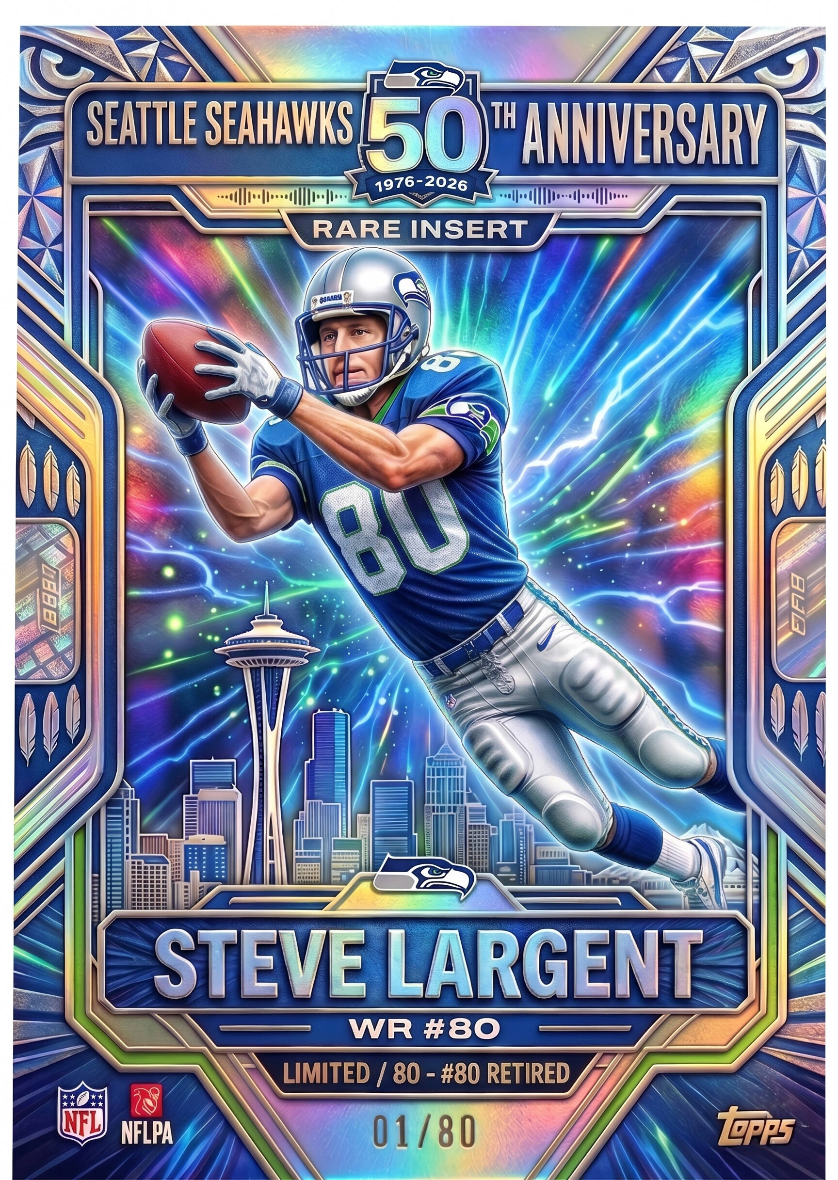 Seattle Seahawks 50th Anniversary Collector's Hobby Box Trading Cards, Limited Edition