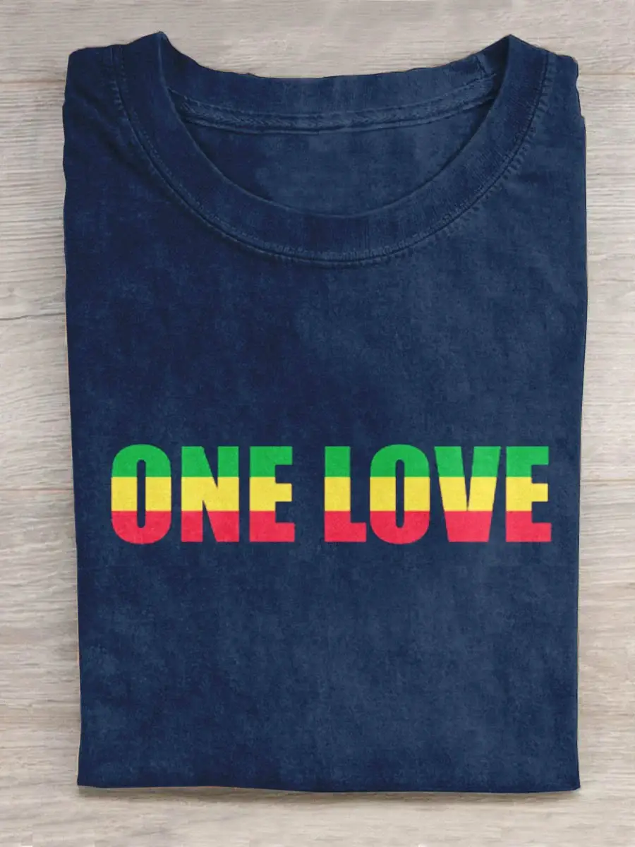 One Love Rainbow Art Print Design T-shirt