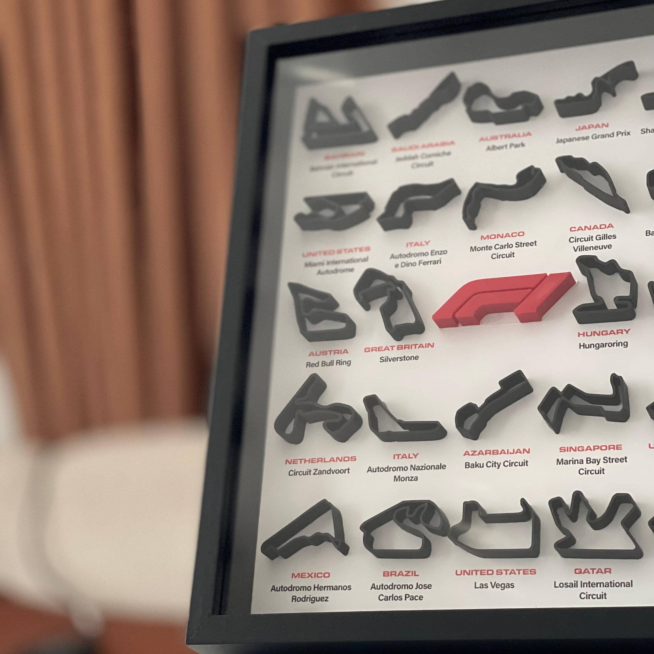 F1 2024 Season Race Tracks - Formula 1 Framed - Formula 1 Collection