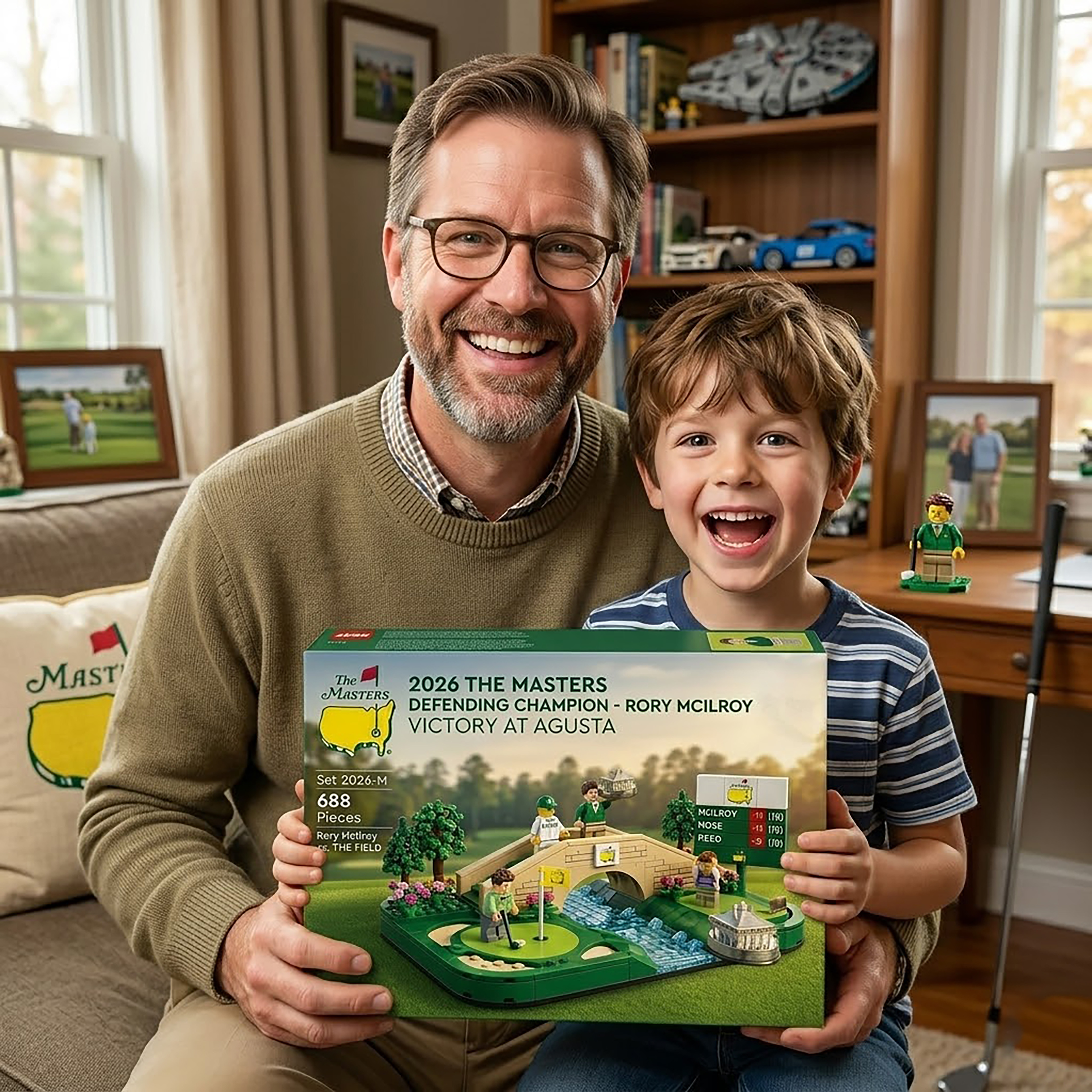 ✨2026 Masters Champion Rory McIlroy LEGO Set - Hogan Bridge Victory Edition！