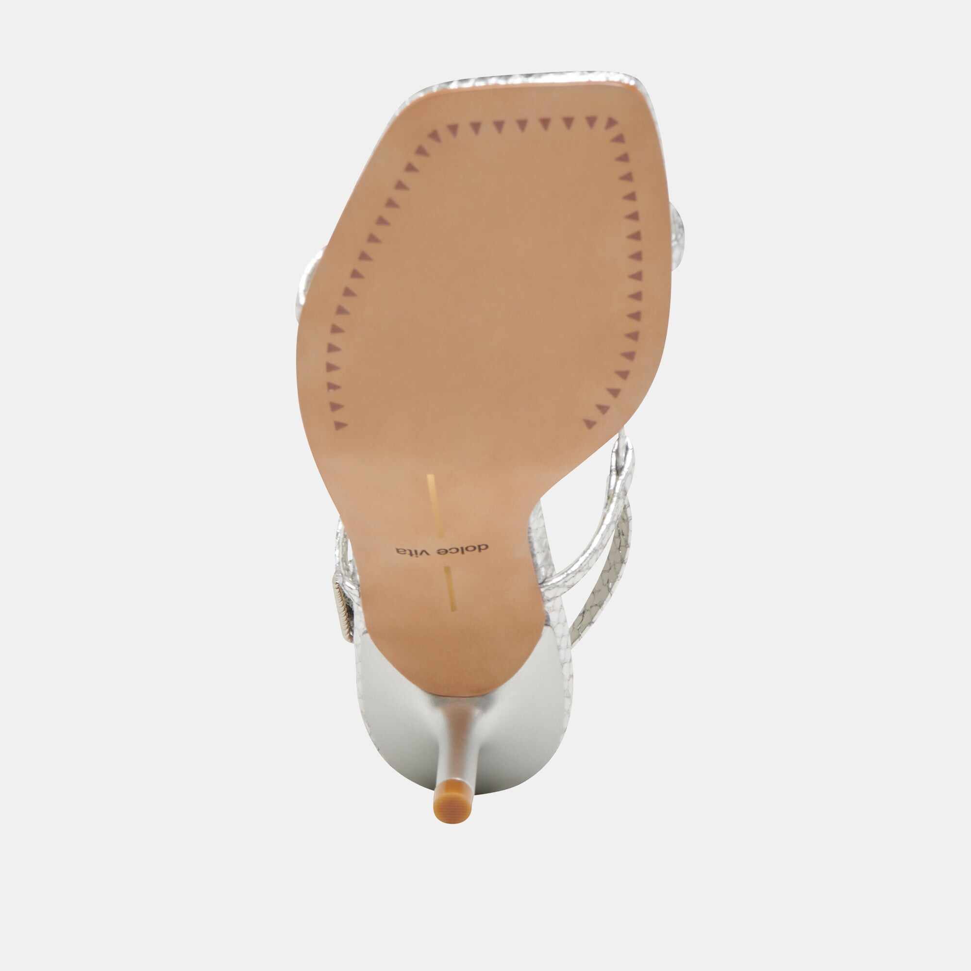 LAURY HEELS SILVER EMBOSSED LEATHER