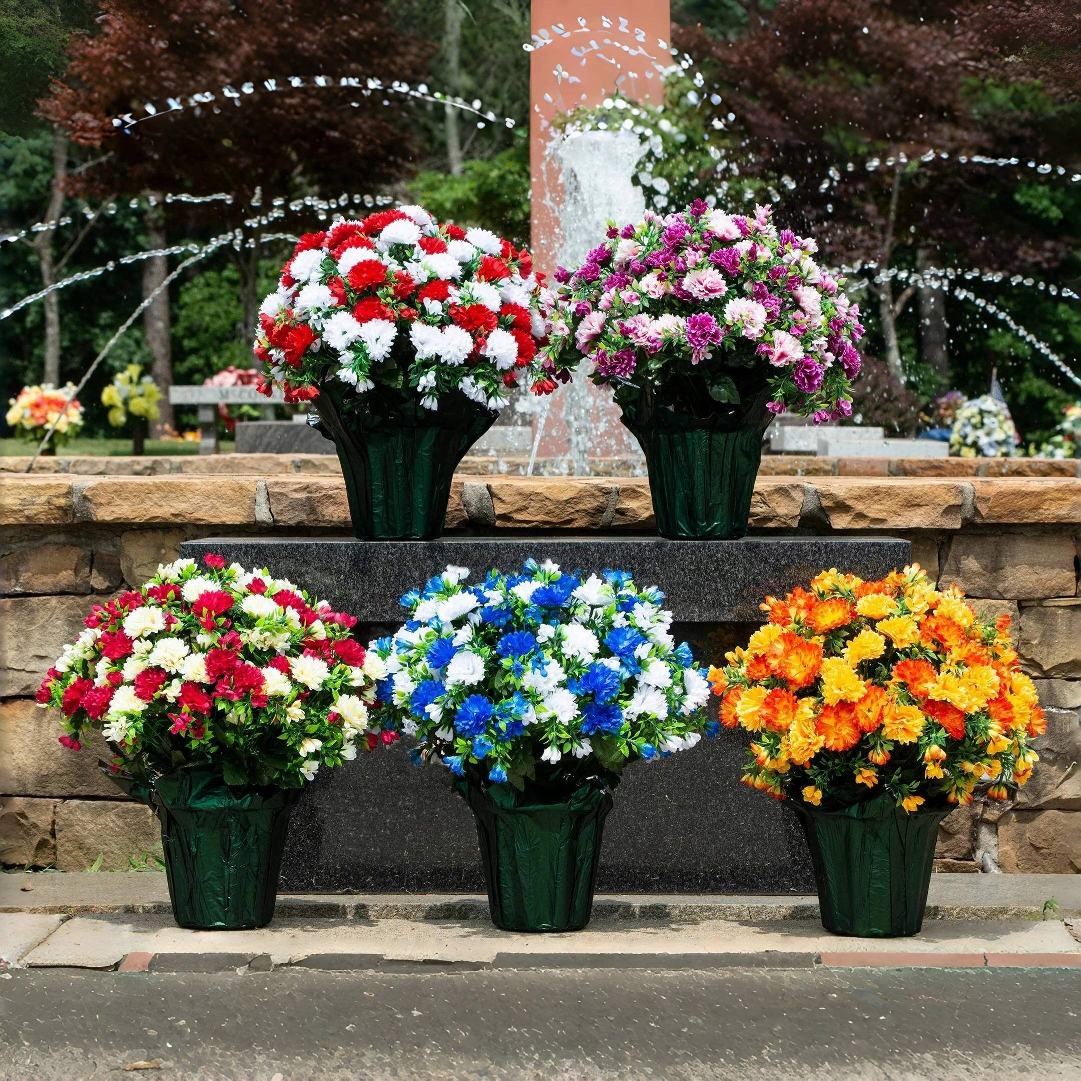 🏆Last Day 49% OFF⚡Artificial Flowers Sunset Garden Mums Bouquet Decoration - UV resistant, Waterproof, Windproof