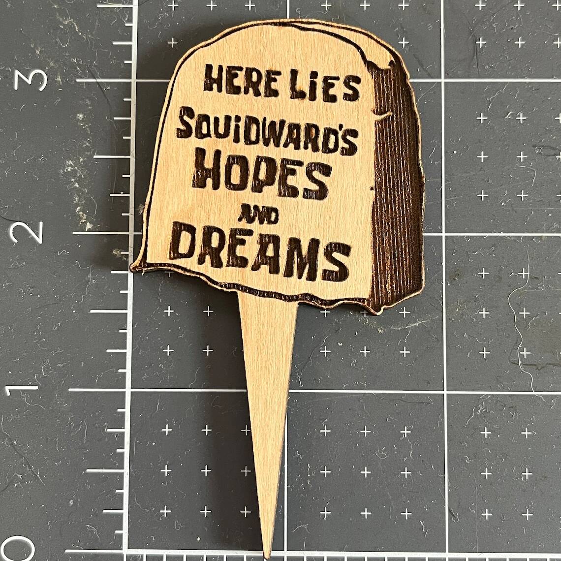 🪦🌼Here Lies Squidward's Hopes and Dreams Tombstone Plant Stake - Spongebob Squarepants Meme Plant Accessory