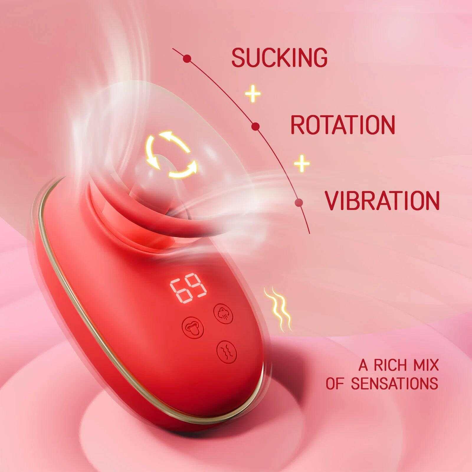 Clitoral Vibrator: Sucking & Licking Tongue Sex Toy, Nipple