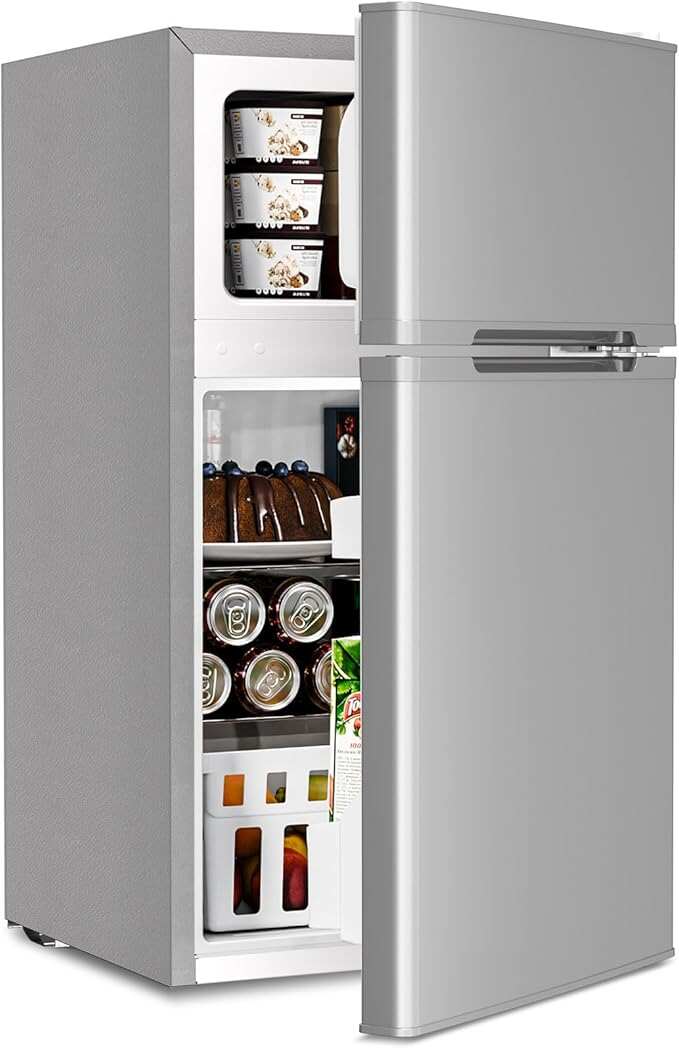 🔥Clearance Sale🔥3.2 Cu.Ft Compact Refrigerator with Freezer – Space-Saving Cooling for Drinks, Food & Snacks