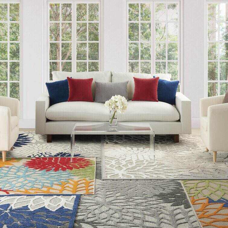 Miraloma Green/Red/Orange Indoor/Outdoor Rug