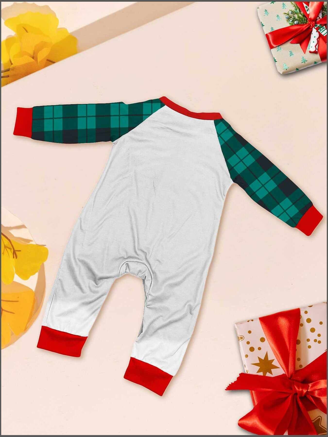 Christmas Parent-Child Santa Plaid Print Pajama Set