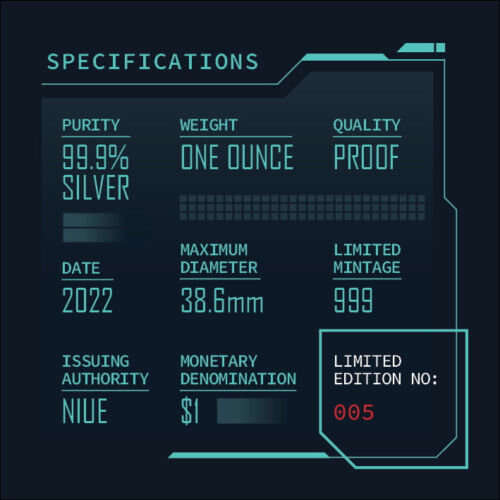 2022 EARTH FROM ABOVE 1 Oz Silver Coin 1$ Niue