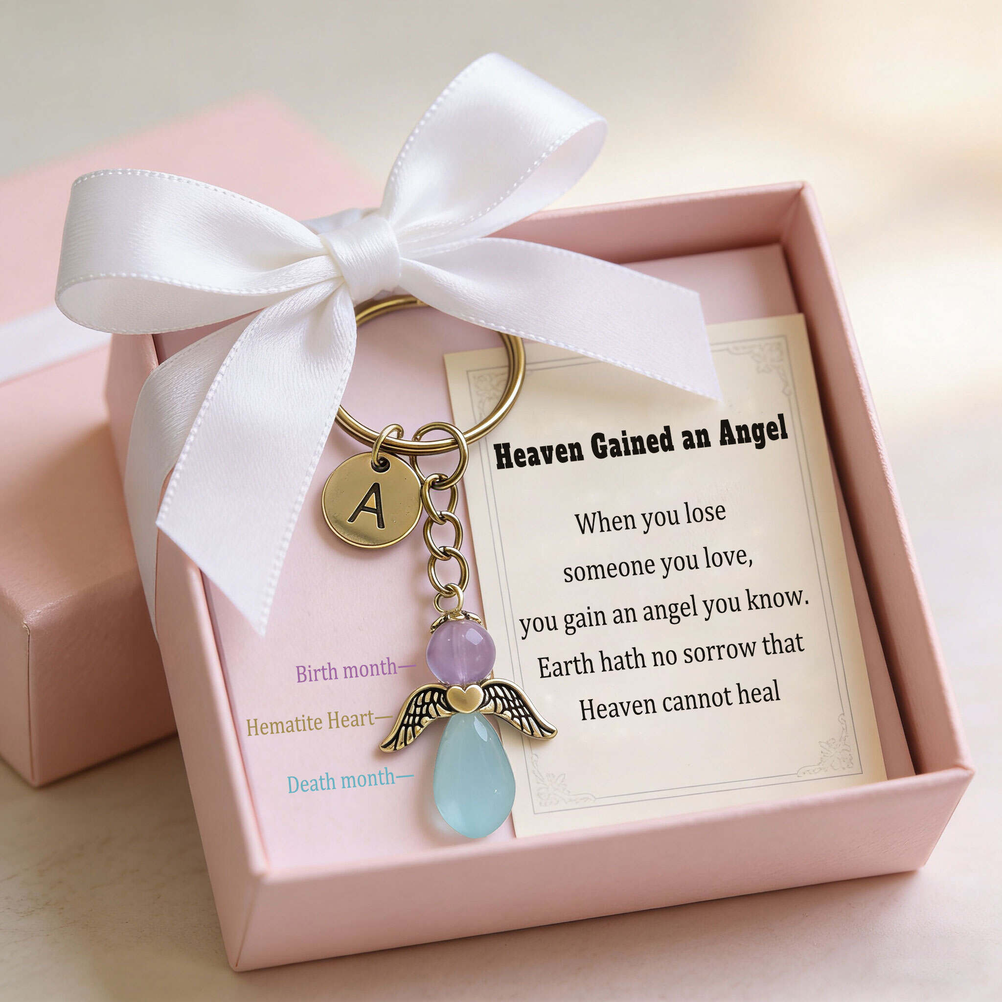 Personalized Heaven Gained an Angel Keychain