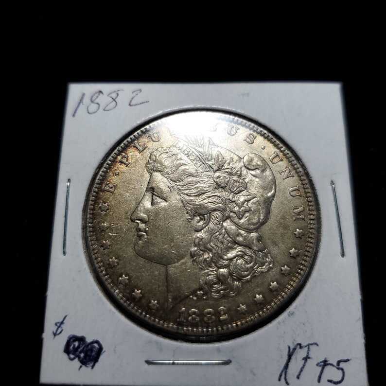 1882  Morgan  Silver Dollar !  XF/AU    Key date -  Lot#  810