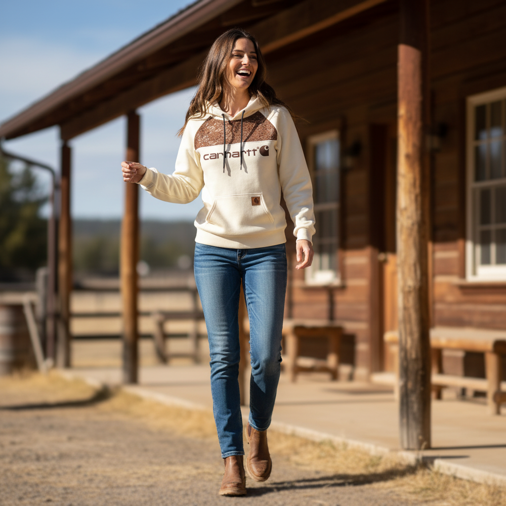 Women's Vintage Beige Patchwork Brown Lace Hoodie