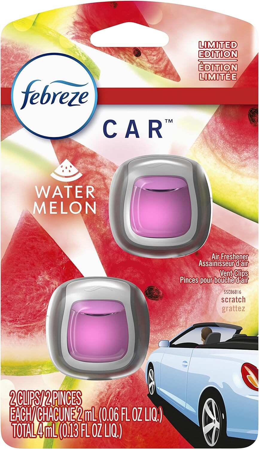 Febreze Car Air Fresheners, New Car Scent, Odor Eliminator for Strong Odors Car Vent Clips (2 Count)