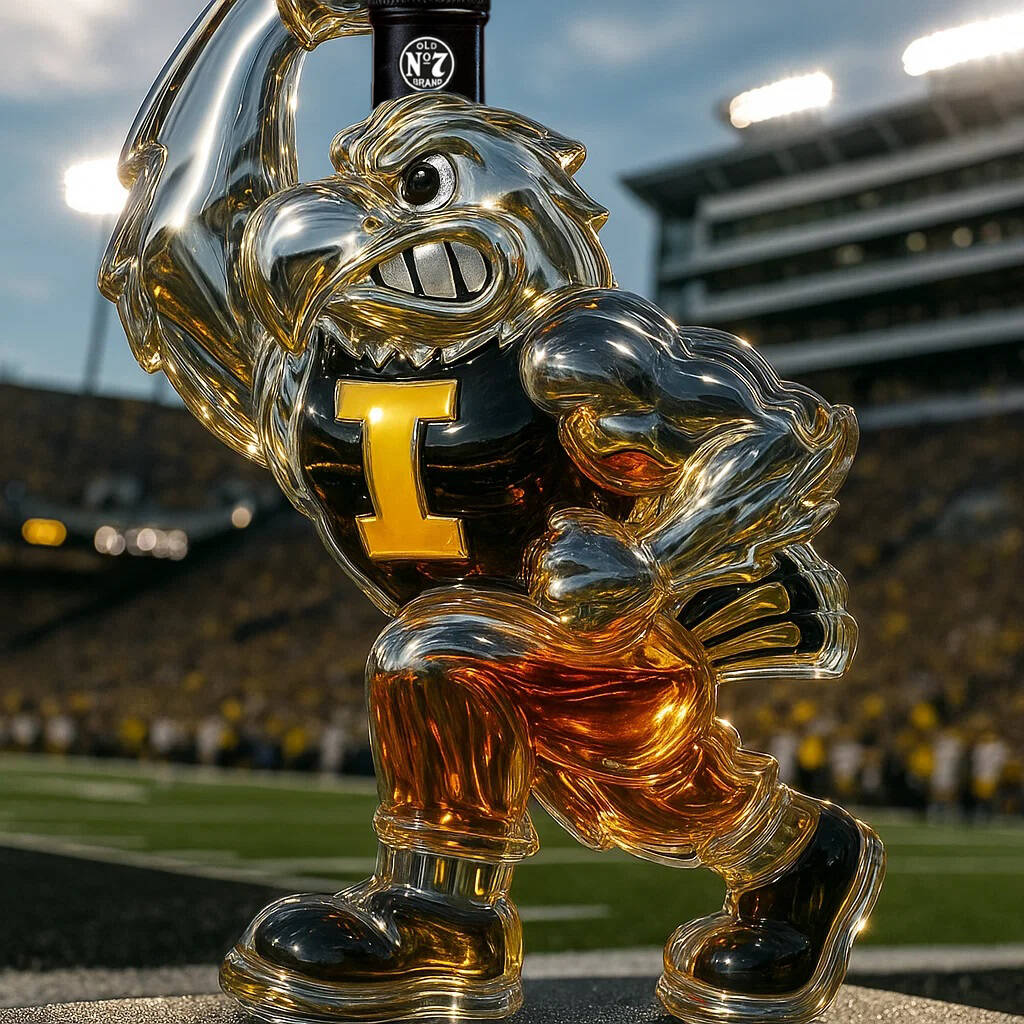 University of Iowa Hawkeyes Whisky Bottle