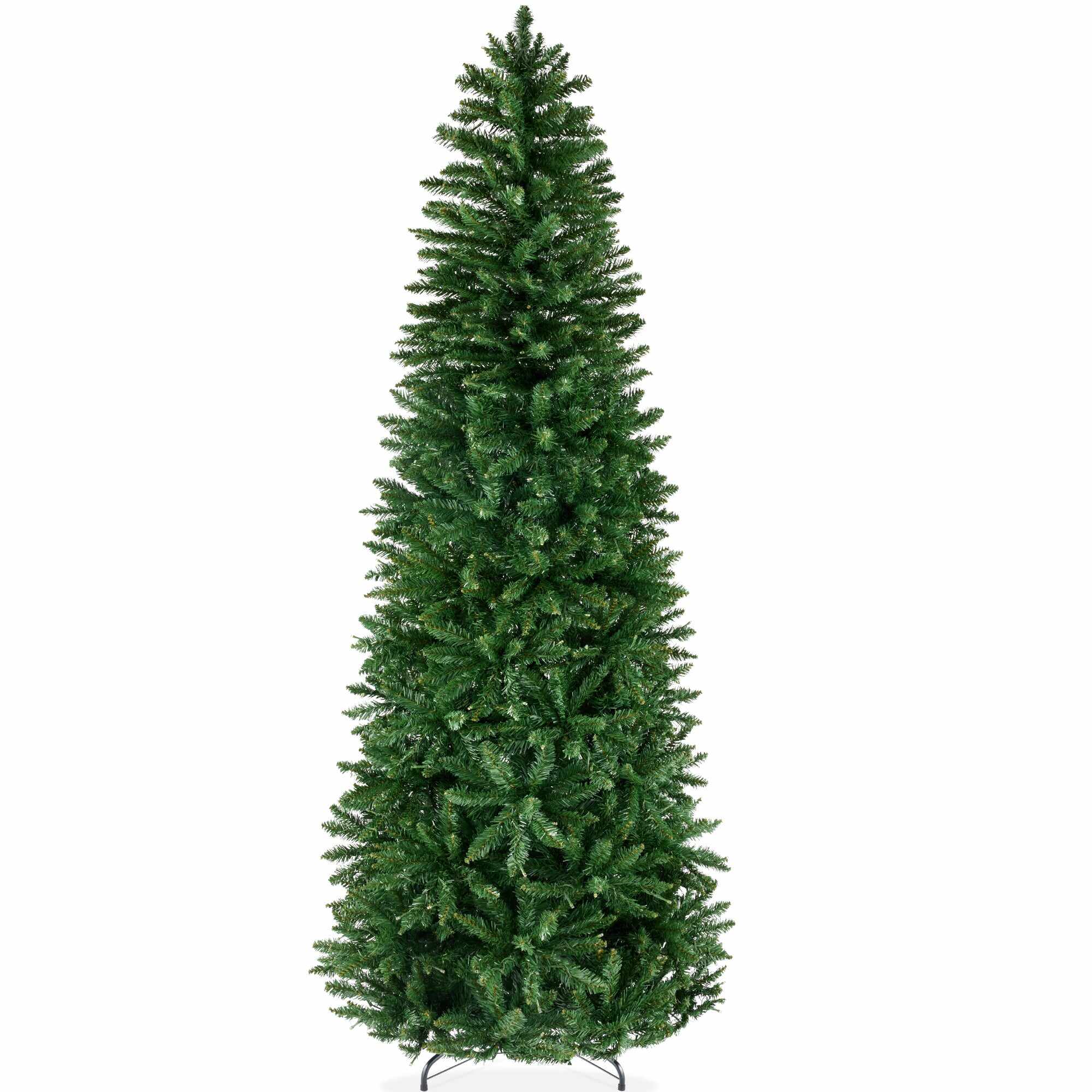 Unlit Spruce Pencil Christmas Tree w/ Folding Metal Base