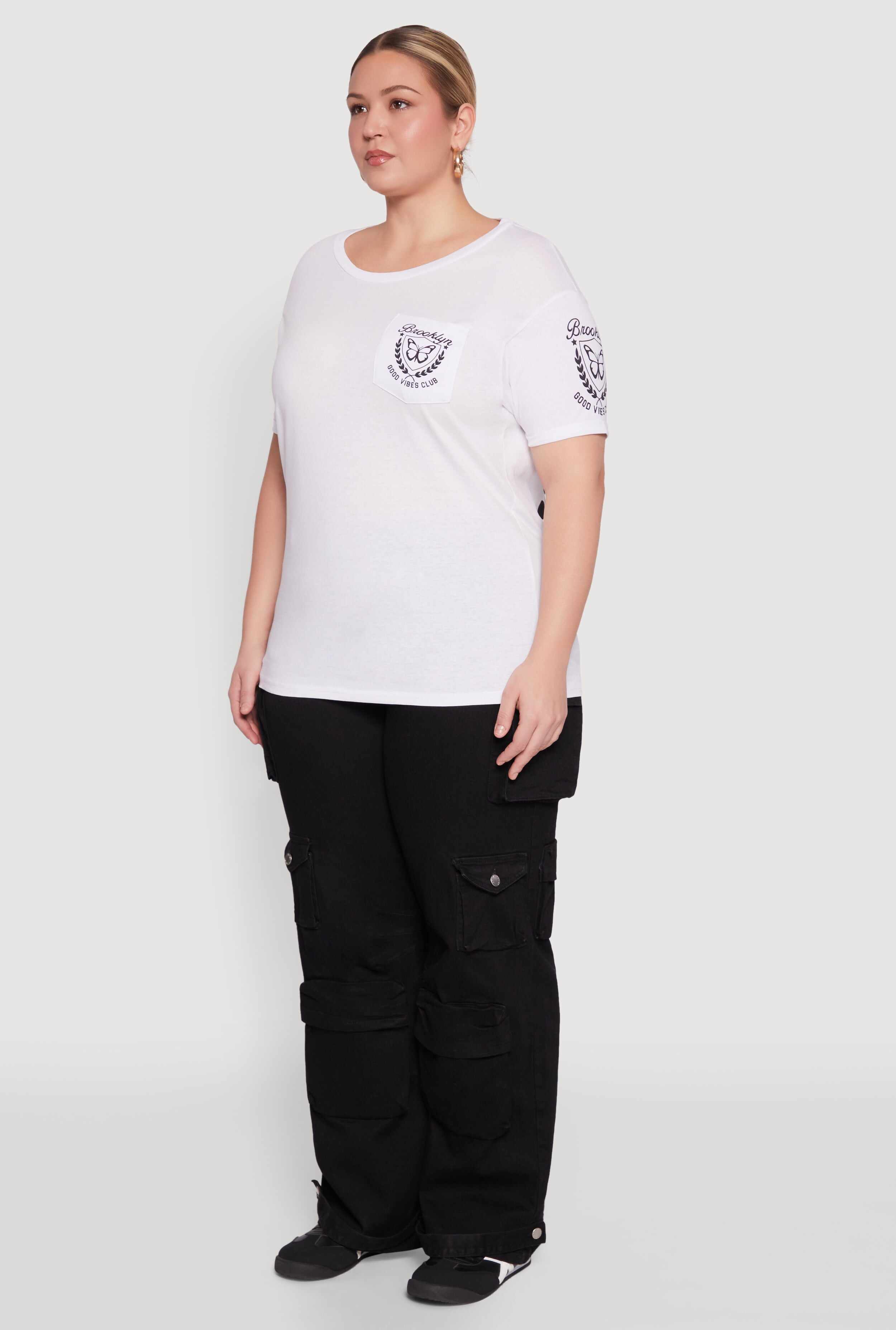 Plus Size Brooklyn Butterfly Good Vibes Club Graphic Tee