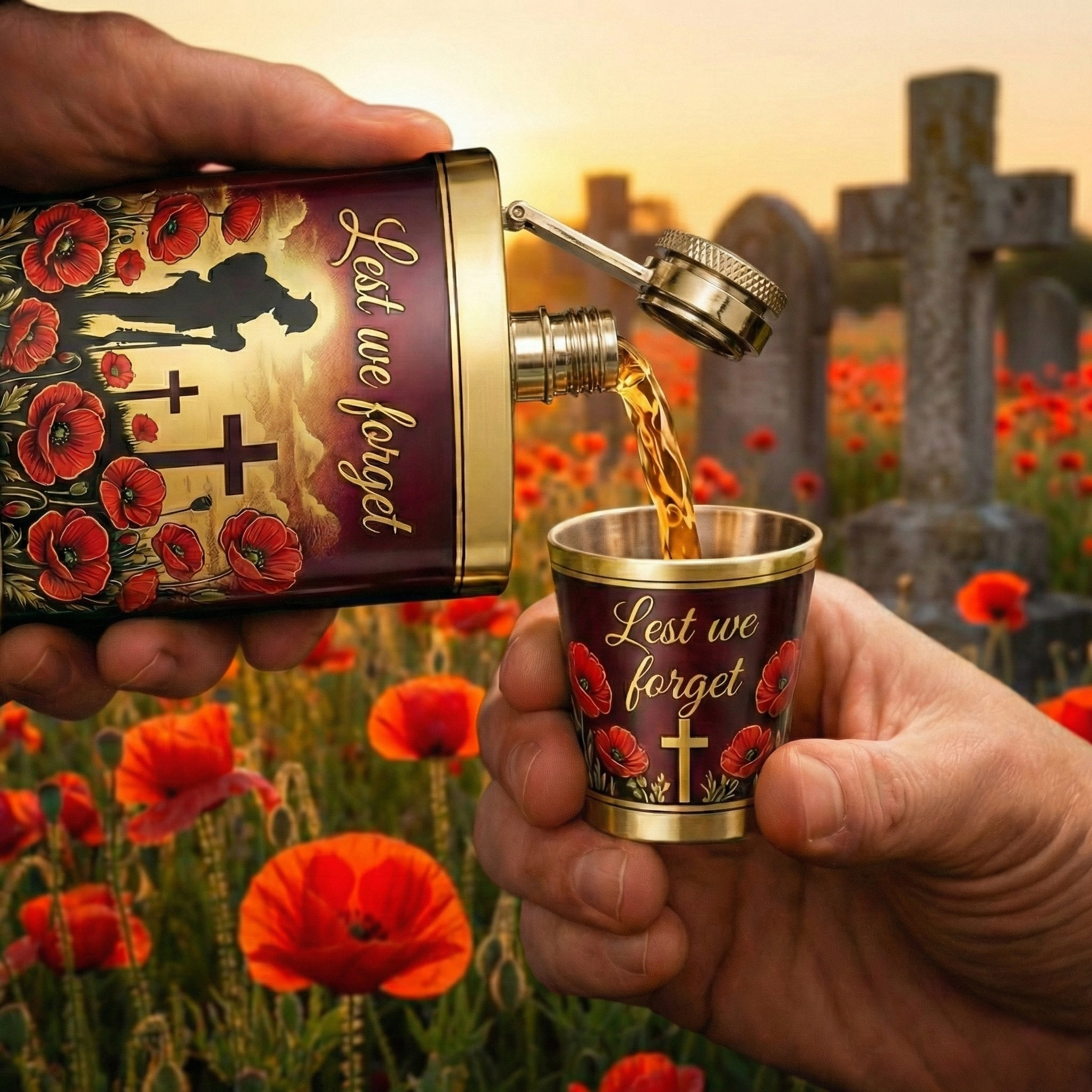 Lest We Forget Flask Gift Set