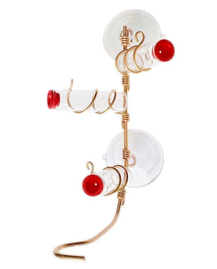 Modern 3 Station Window Hummingbird Feeder