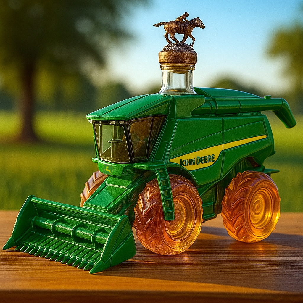 John Deere Combine Harvester Whiskey Bottle